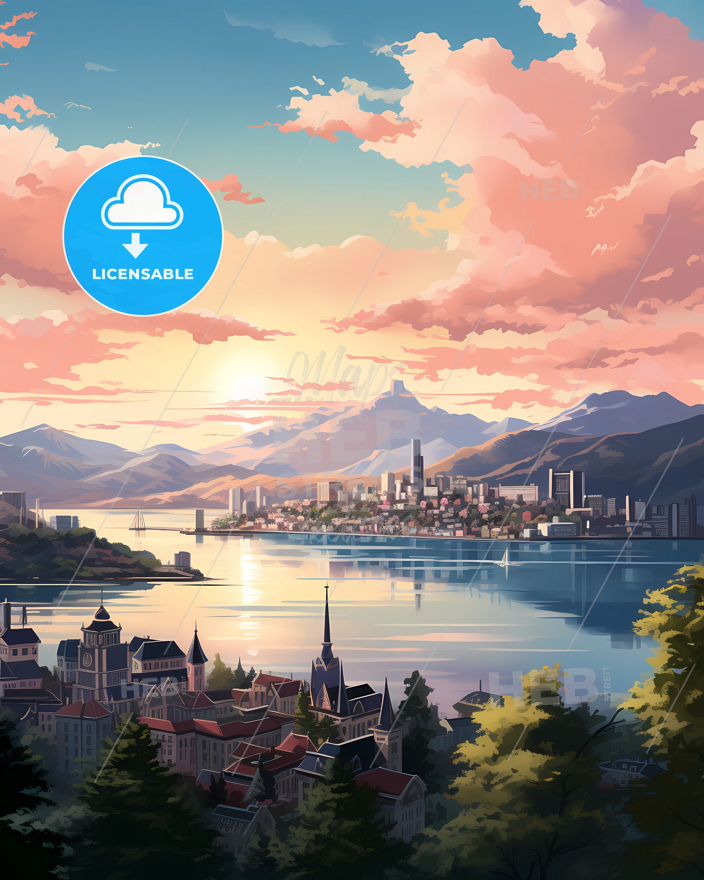 Bergen, Norway, a city next to a body of water