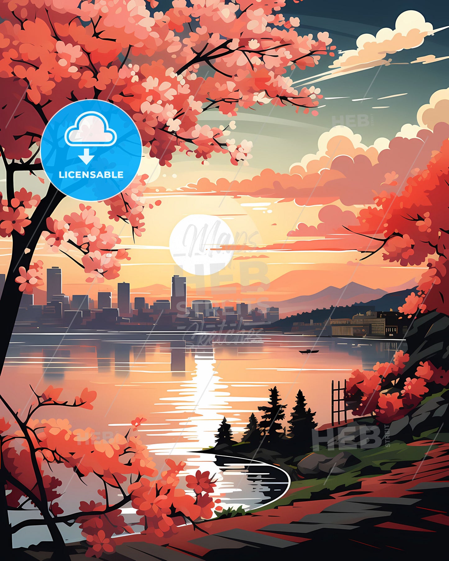 Union City, New Jersey, a sunset over a city