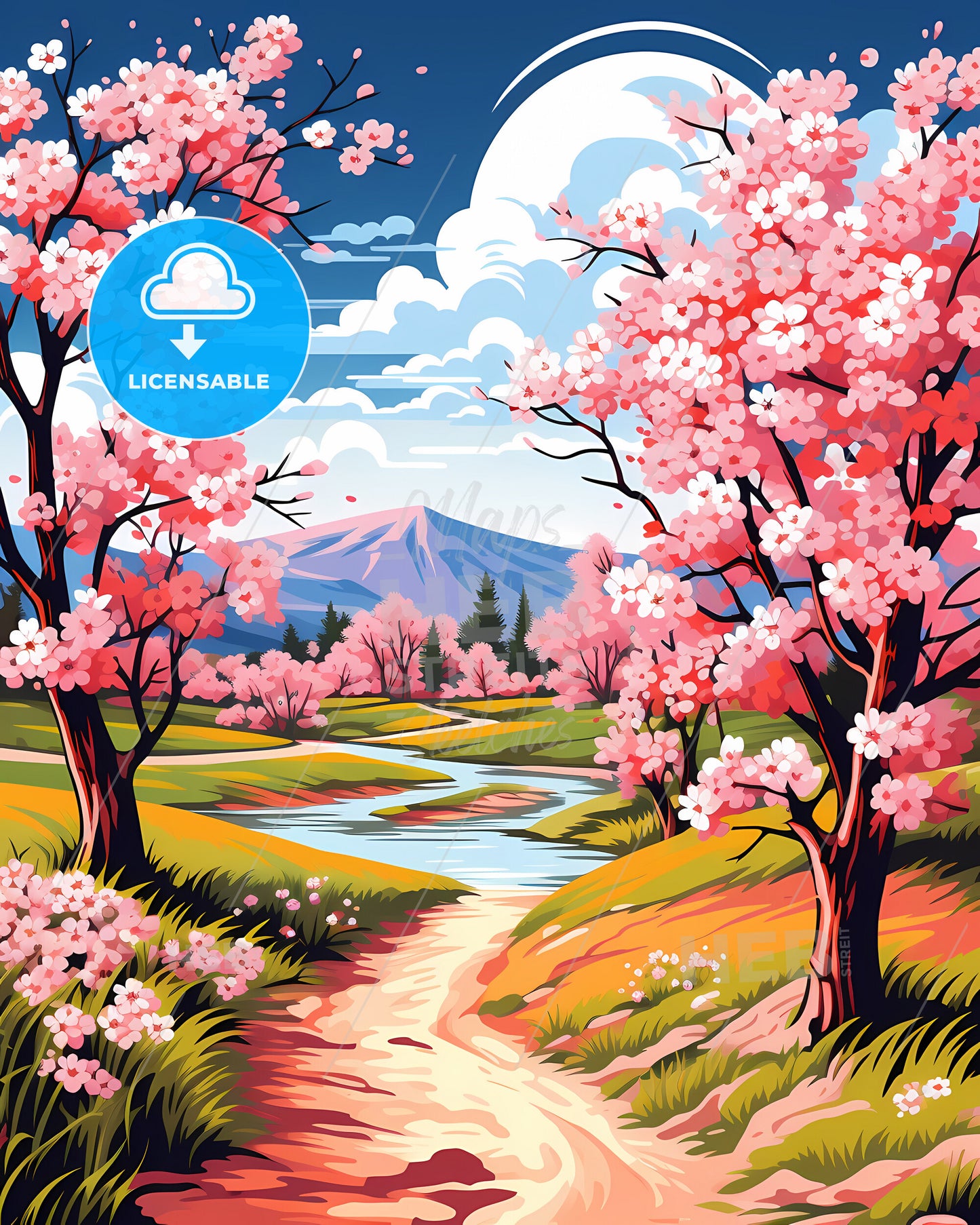 Kyzylorda, Kazakhstan, a river running through a valley with pink trees