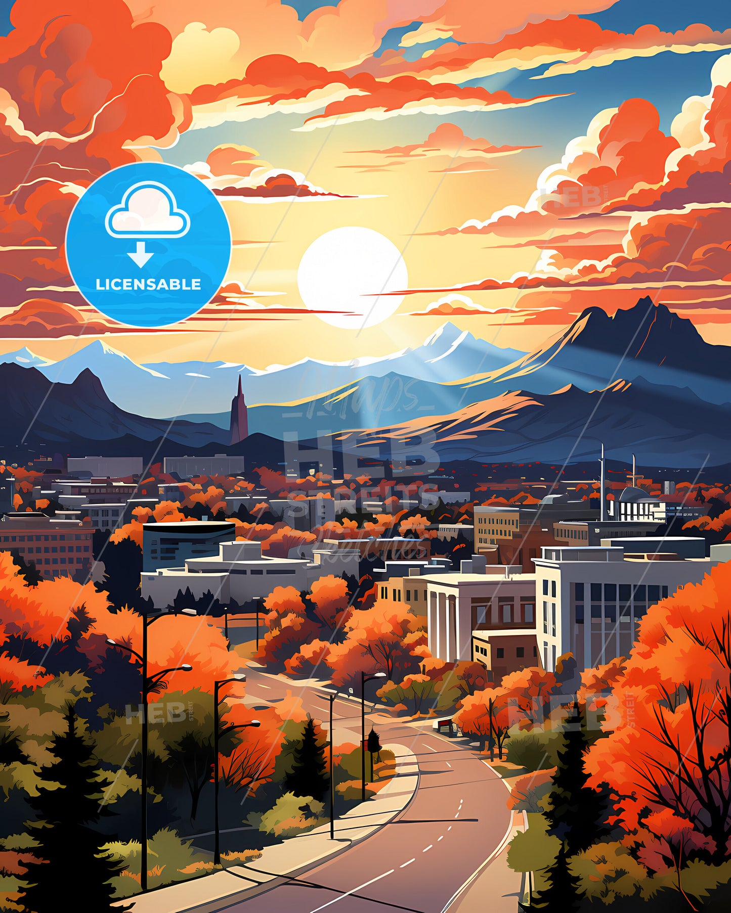 Boulder, Colorado, a city with trees and mountains in the background