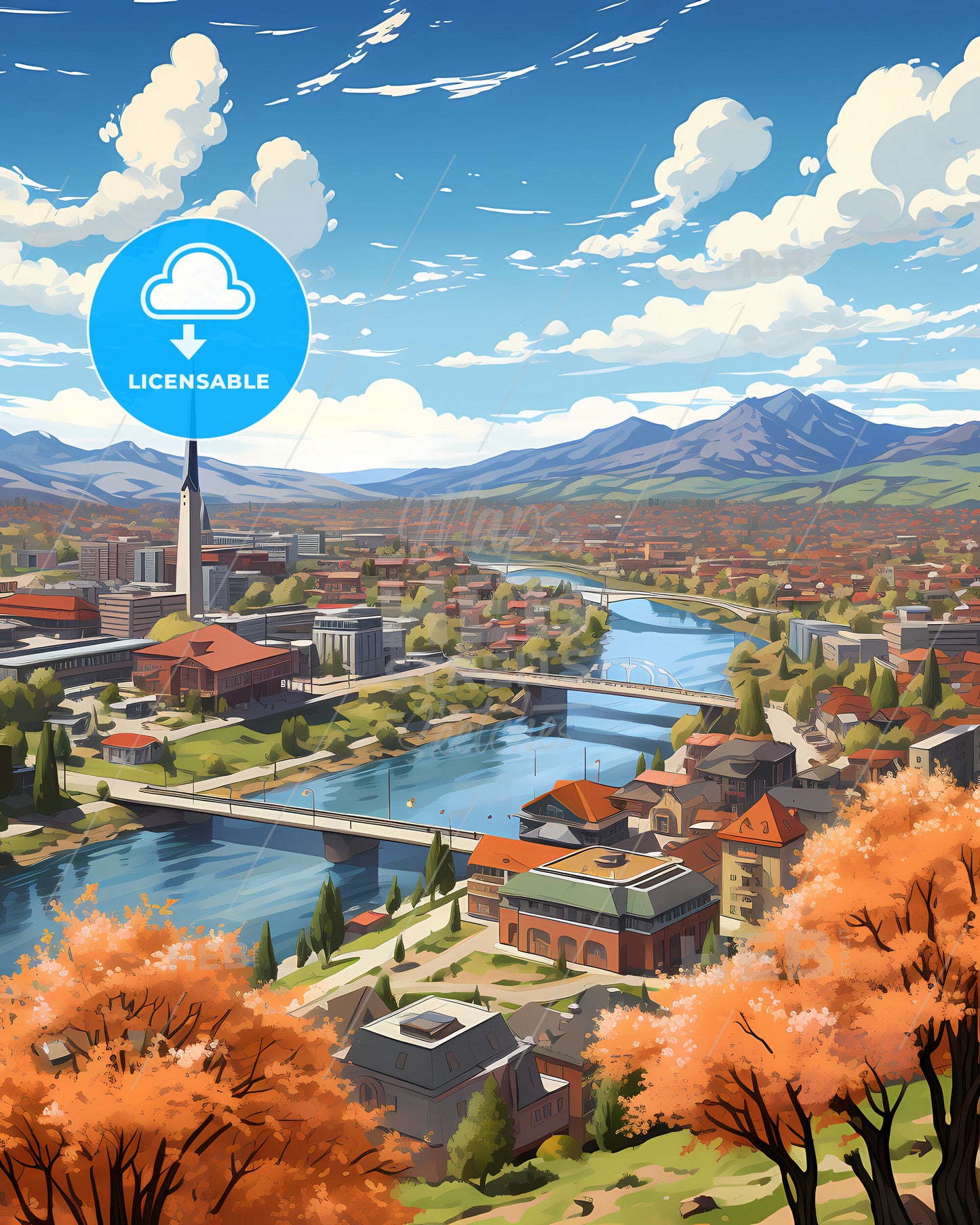 Drammen, Norway, a city with a bridge and a river