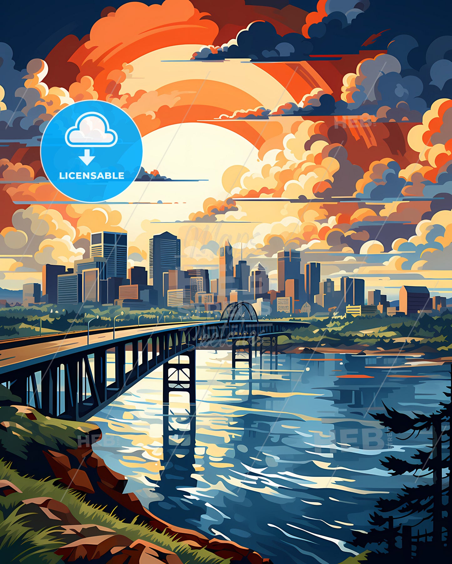 Hampton, Virginia, a bridge over a river with a city in the background