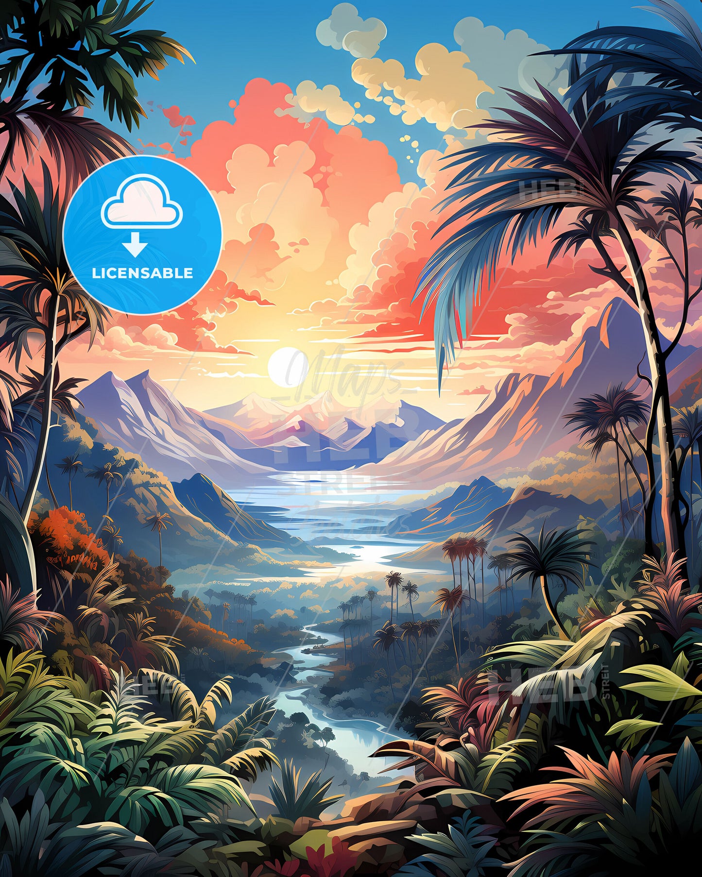 Vista, California, a landscape with mountains and trees