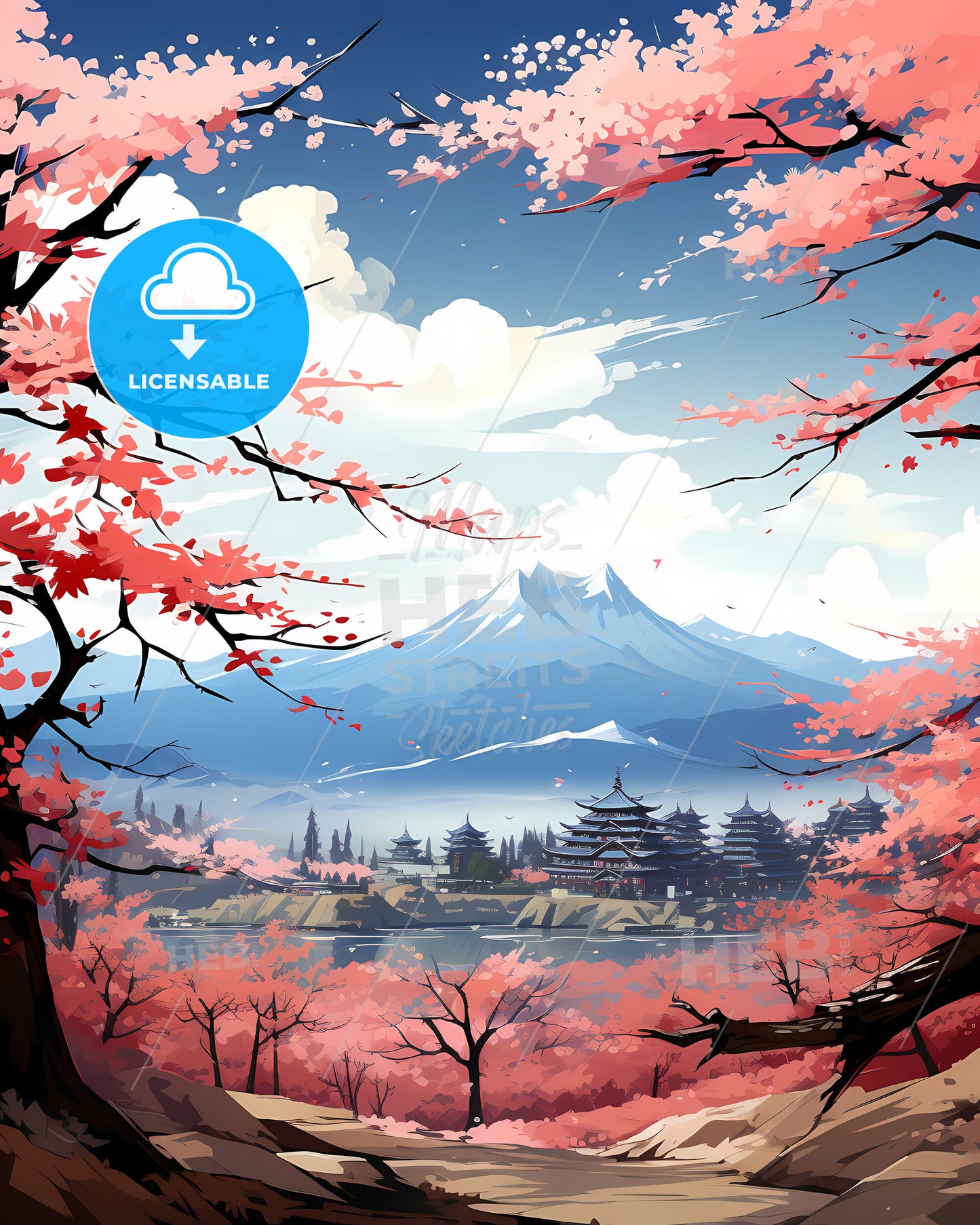 West Jordan, Utah, a landscape with pink trees and mountains