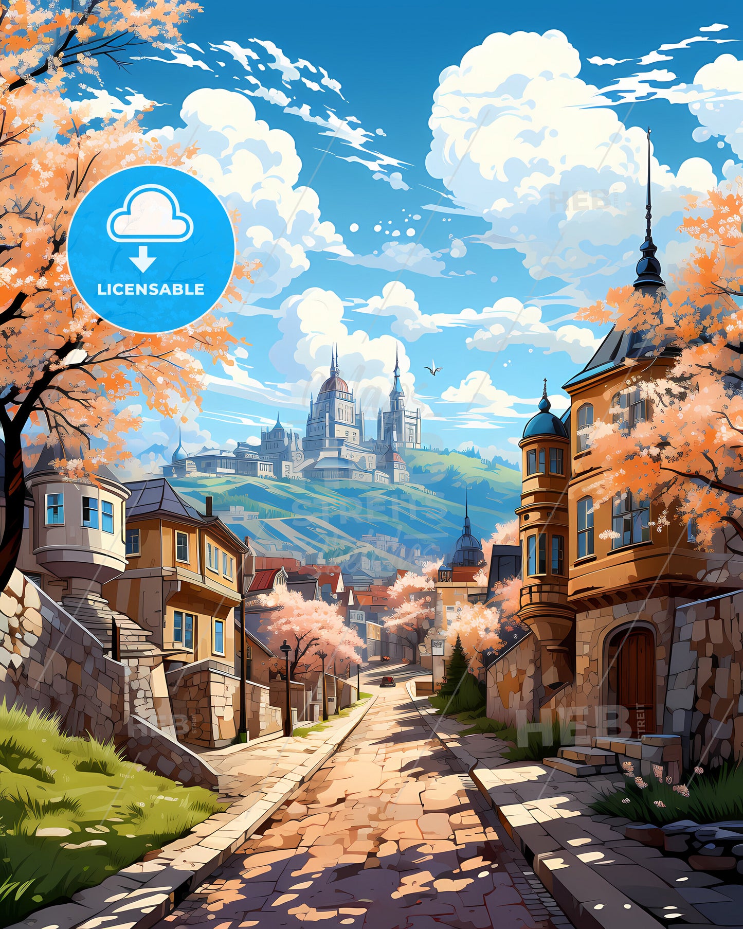 Erie, Pennsylvania, a street with trees and buildings in the background