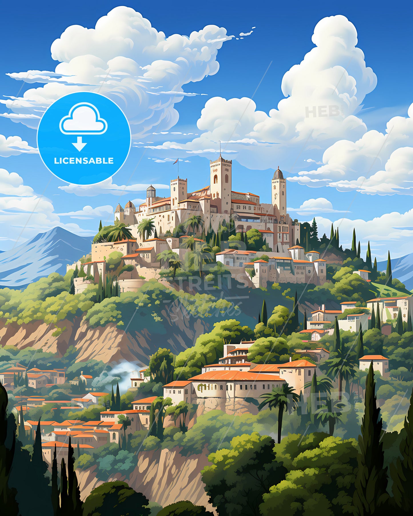 Alhambra, California, a castle on a hill