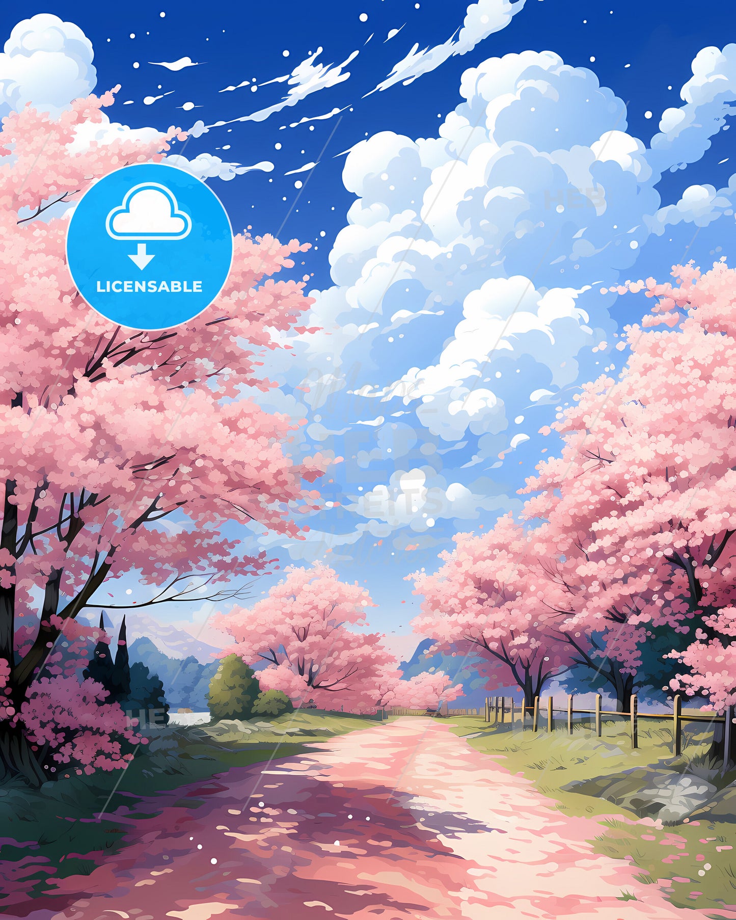 Hampton, Virginia, a road with pink trees and a fence