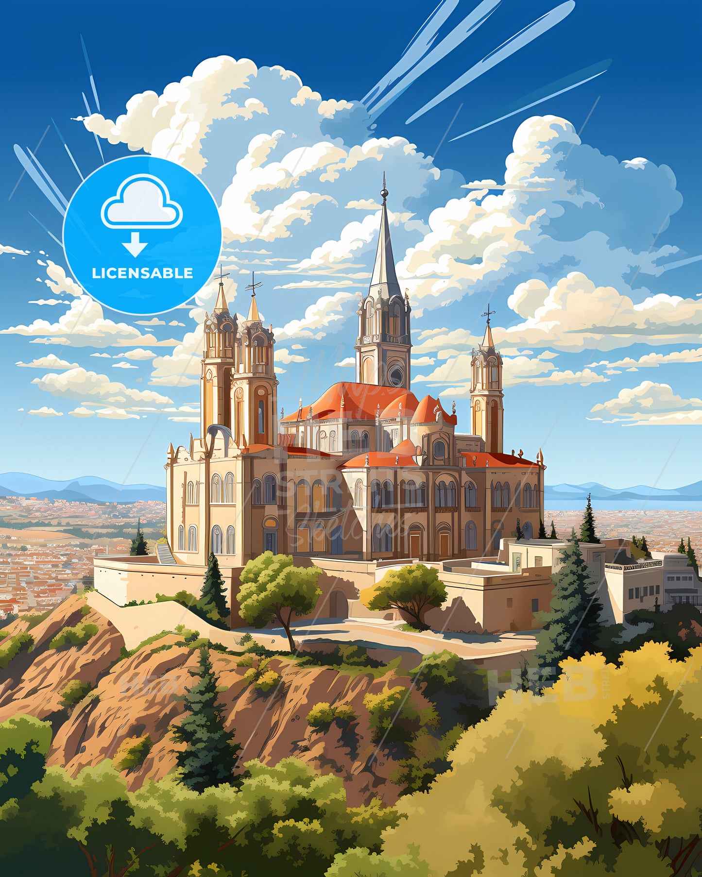 Leiria, Portugal, a castle on a hill