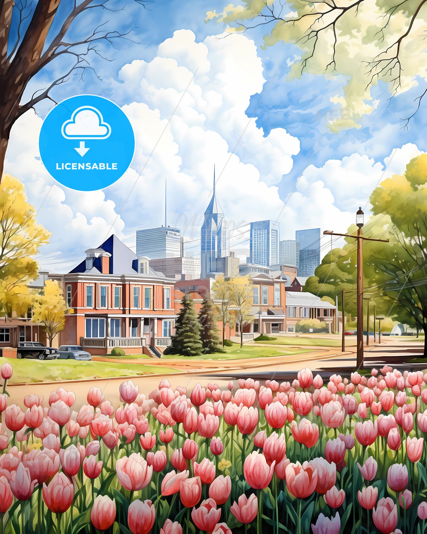Gastonia, North Carolina, a tulips in a park