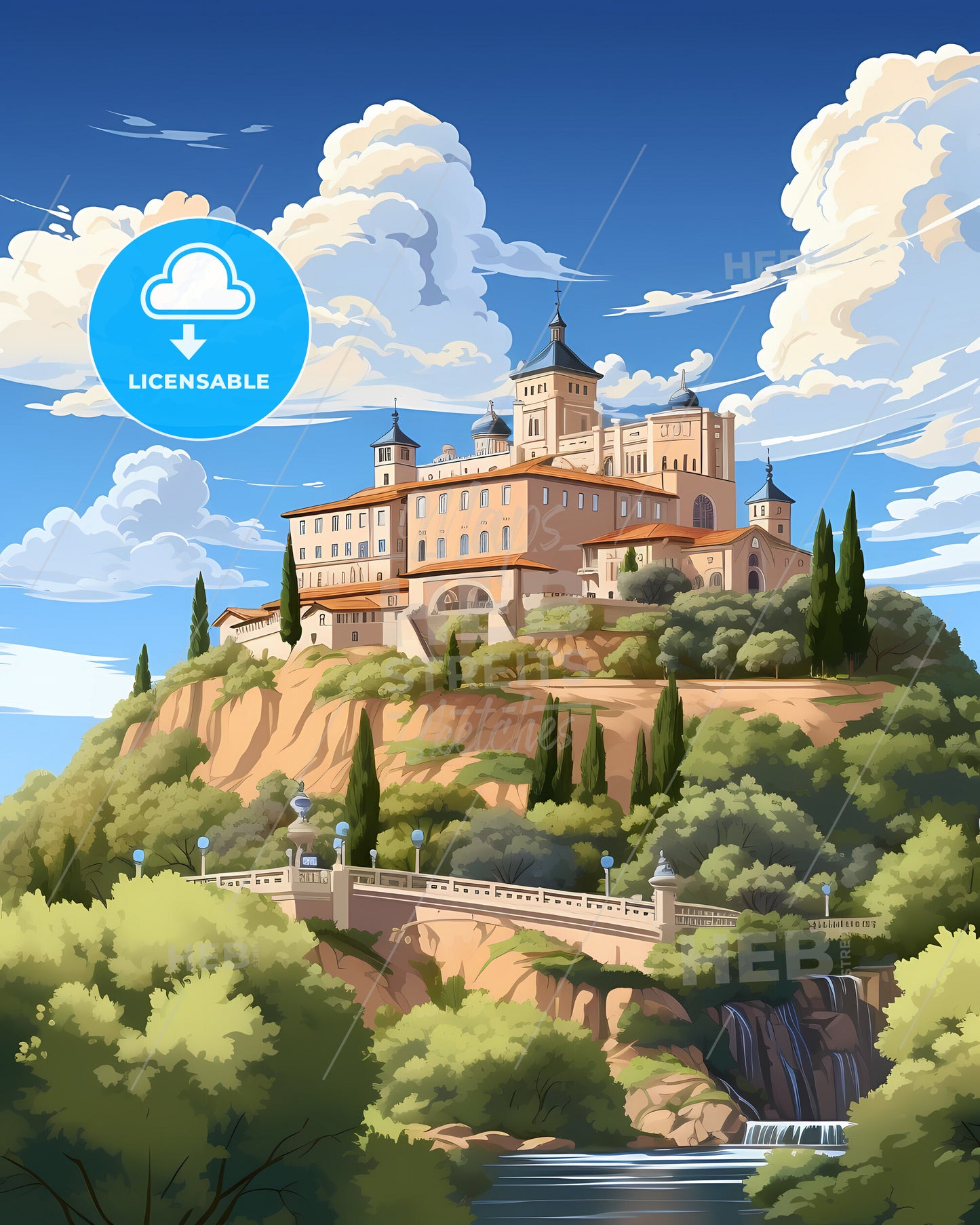 Fano, Italy, a castle on a hill