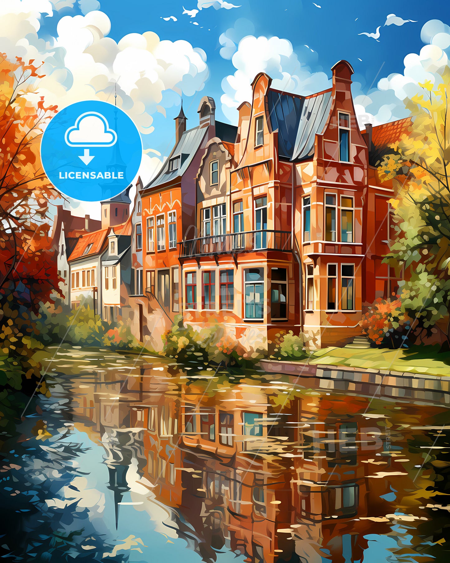 Heusden, Netherlands, a water body with a building and trees