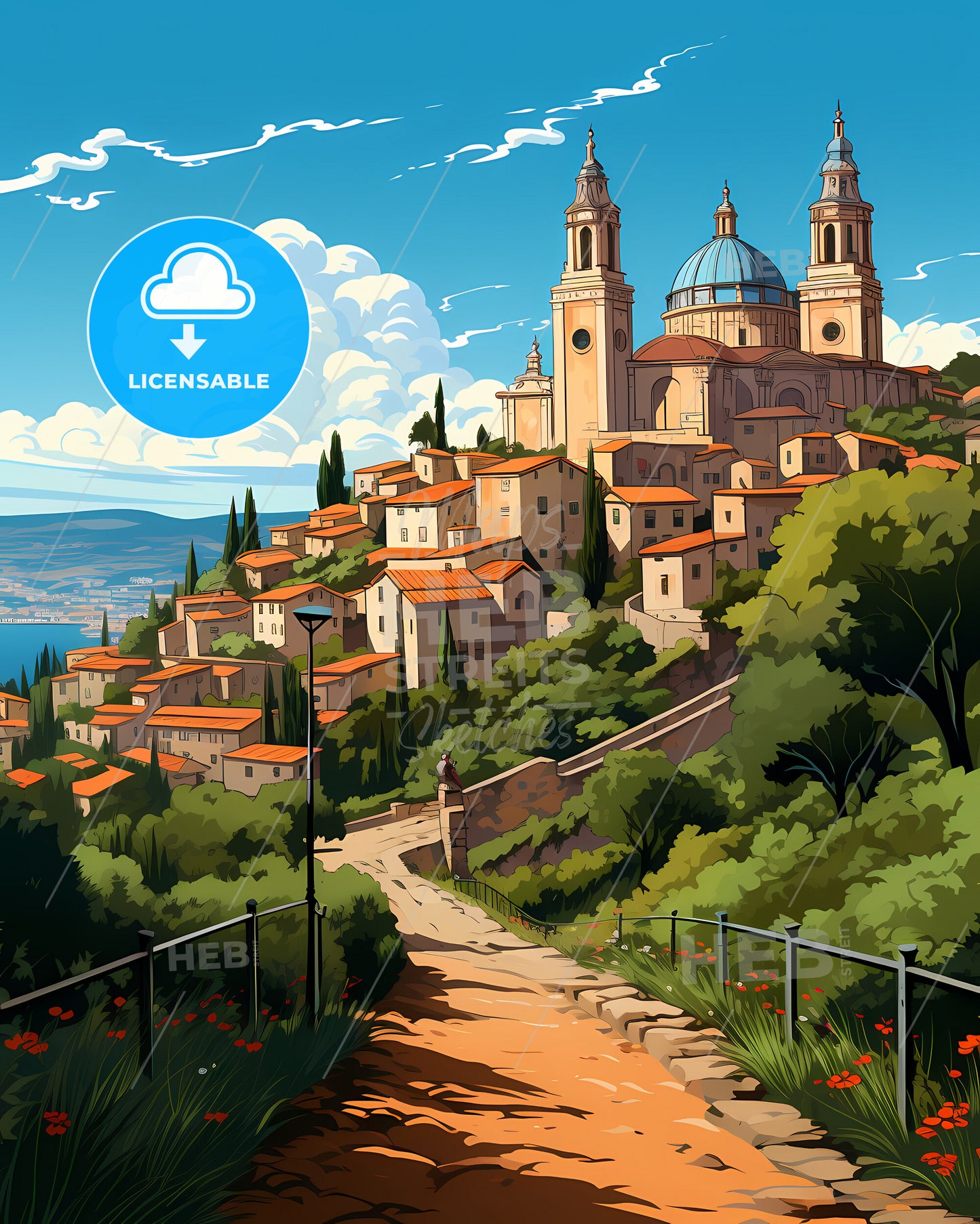 Caltanissetta, Italy, a road leading to a town