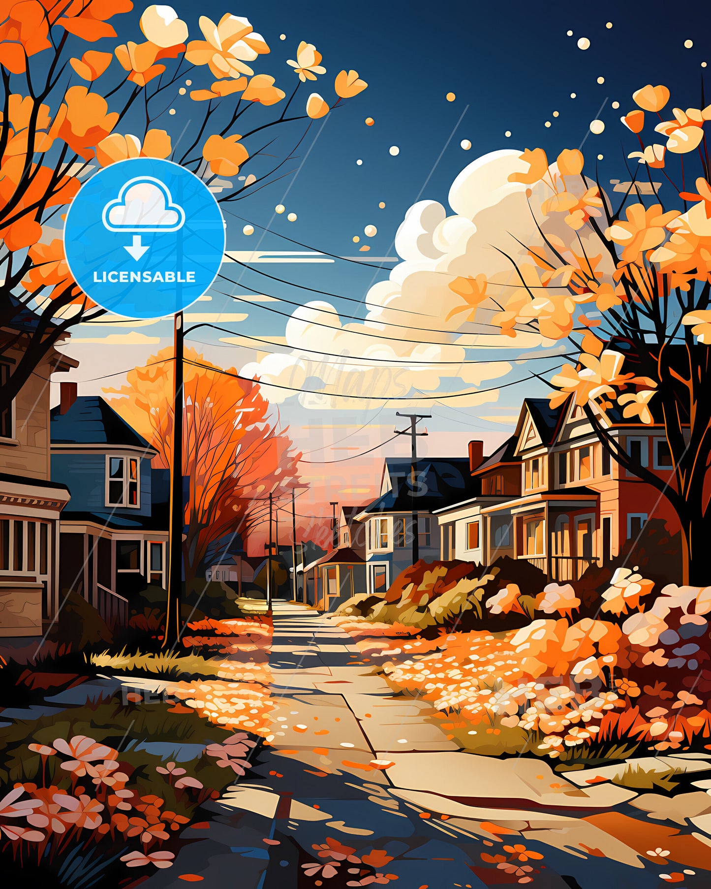 Springfield, Massachusetts, a lively and colourful cityscape