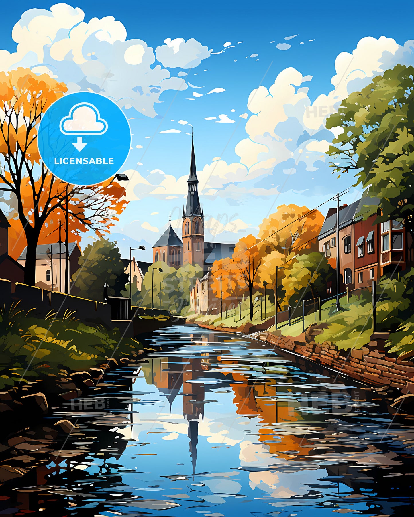 Haarlem, Netherlands, a lively and colourful cityscape