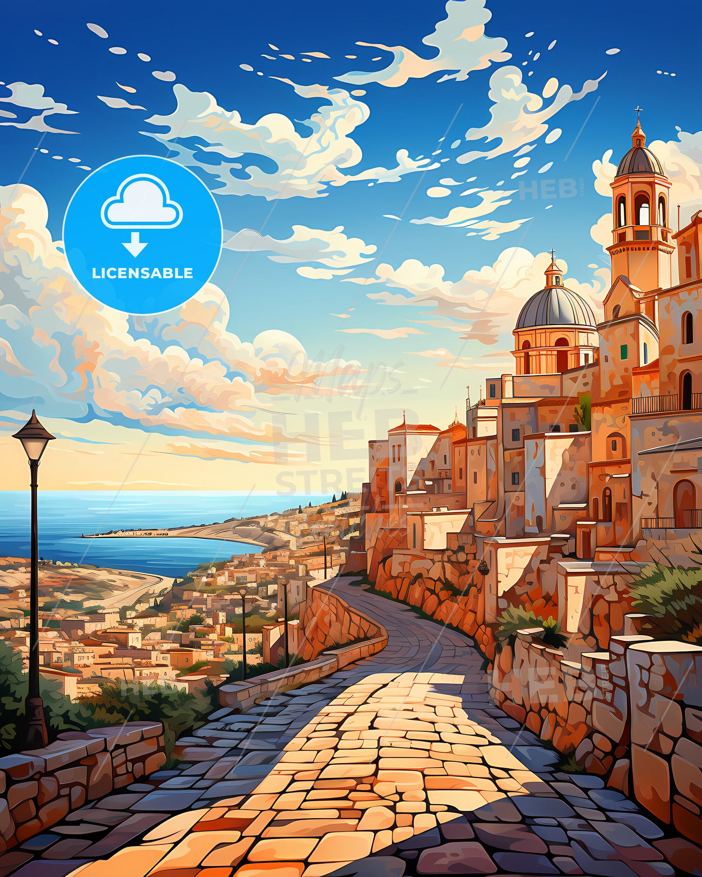 Molfetta, Italy, a lively and colourful cityscape