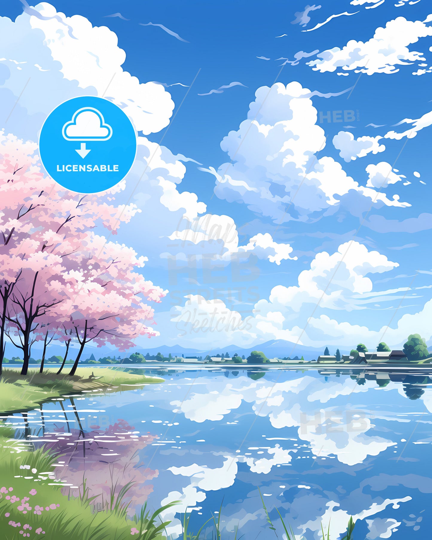 Bellingham, Washington, a lively and colourful cityscape