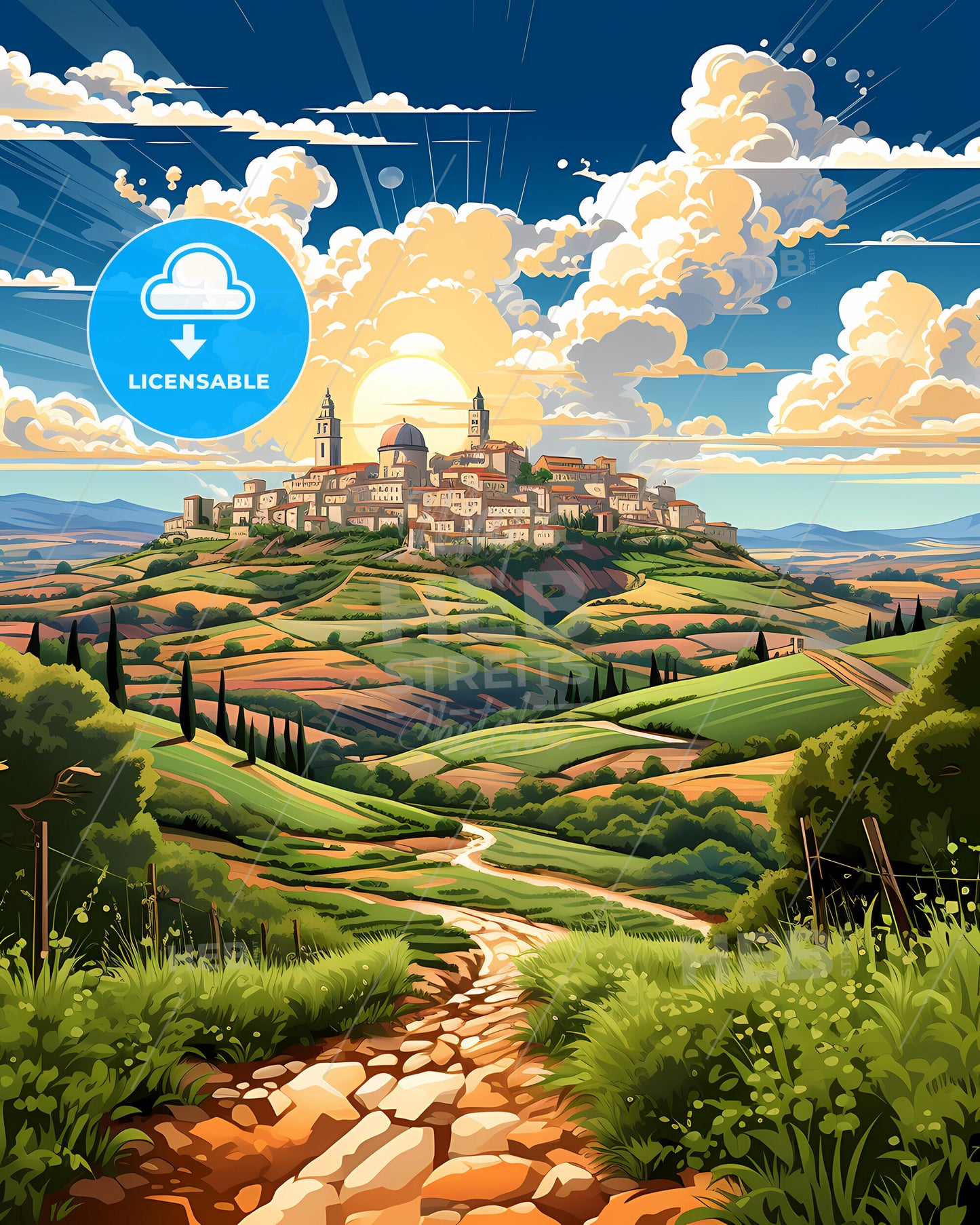 Montesilvano, Italy, a landscape with a town on top of a hill