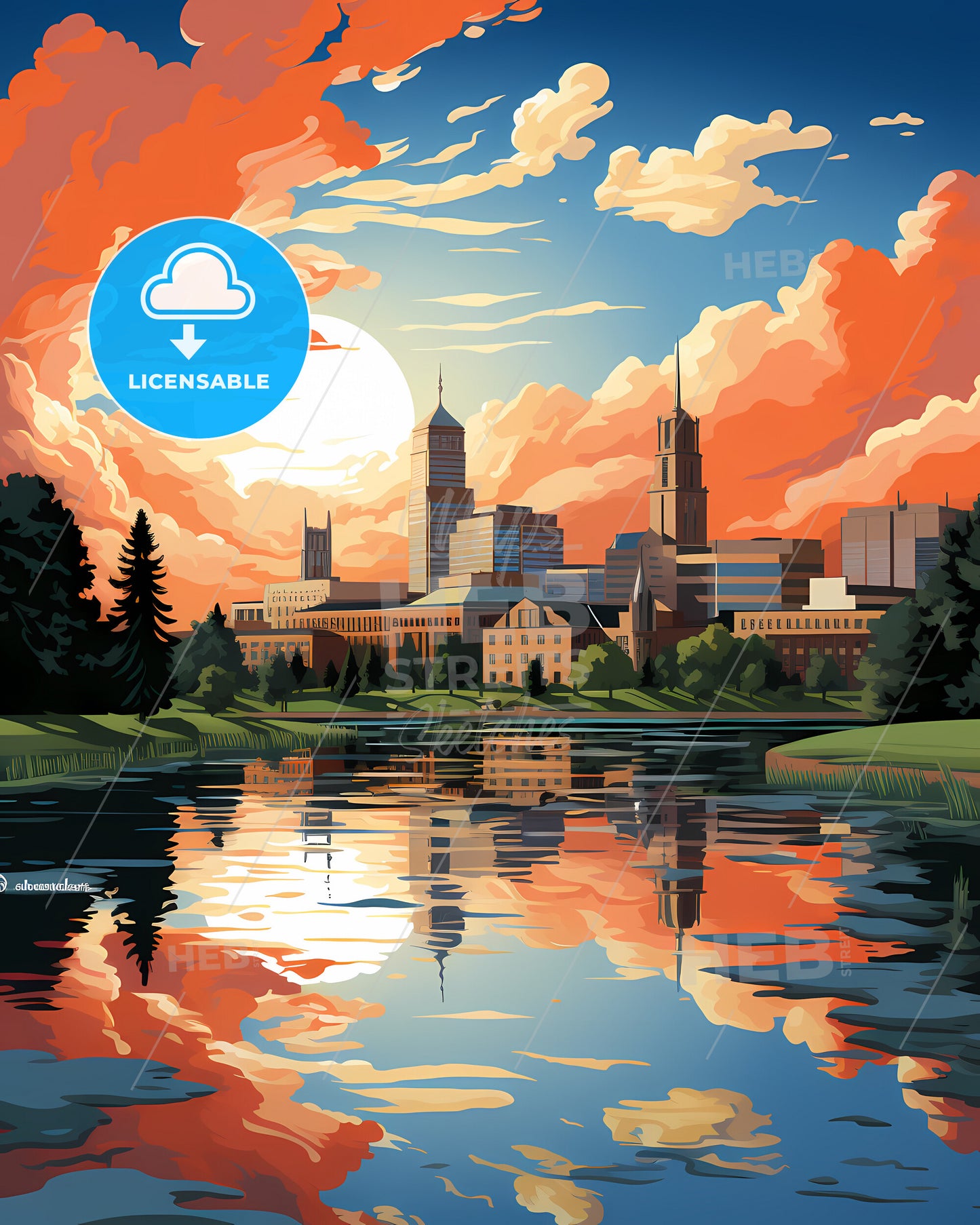 Spokane, Washington, a city with trees and a river