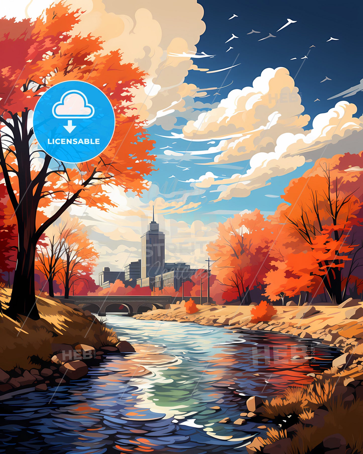 Spokane, Washington, a river running through a city