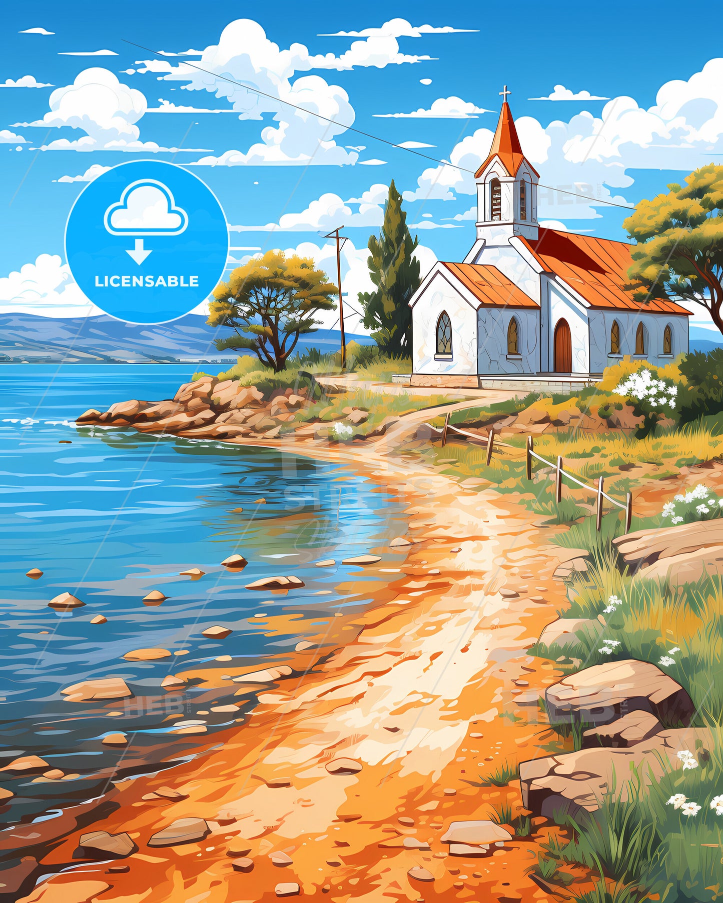 Quartu Sant Elena, Italy, a church on a beach