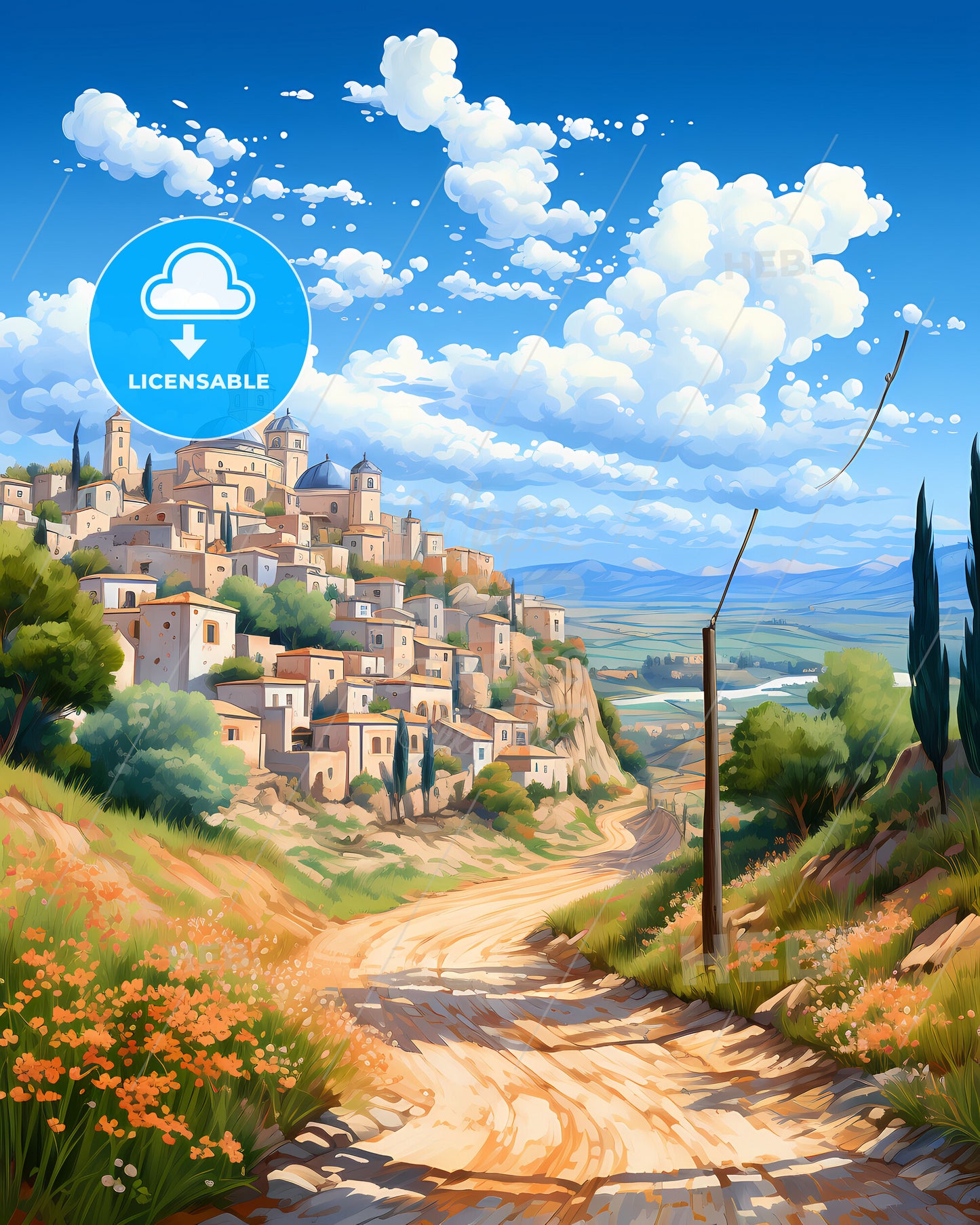 Pescara, Italy, a road leading to a town