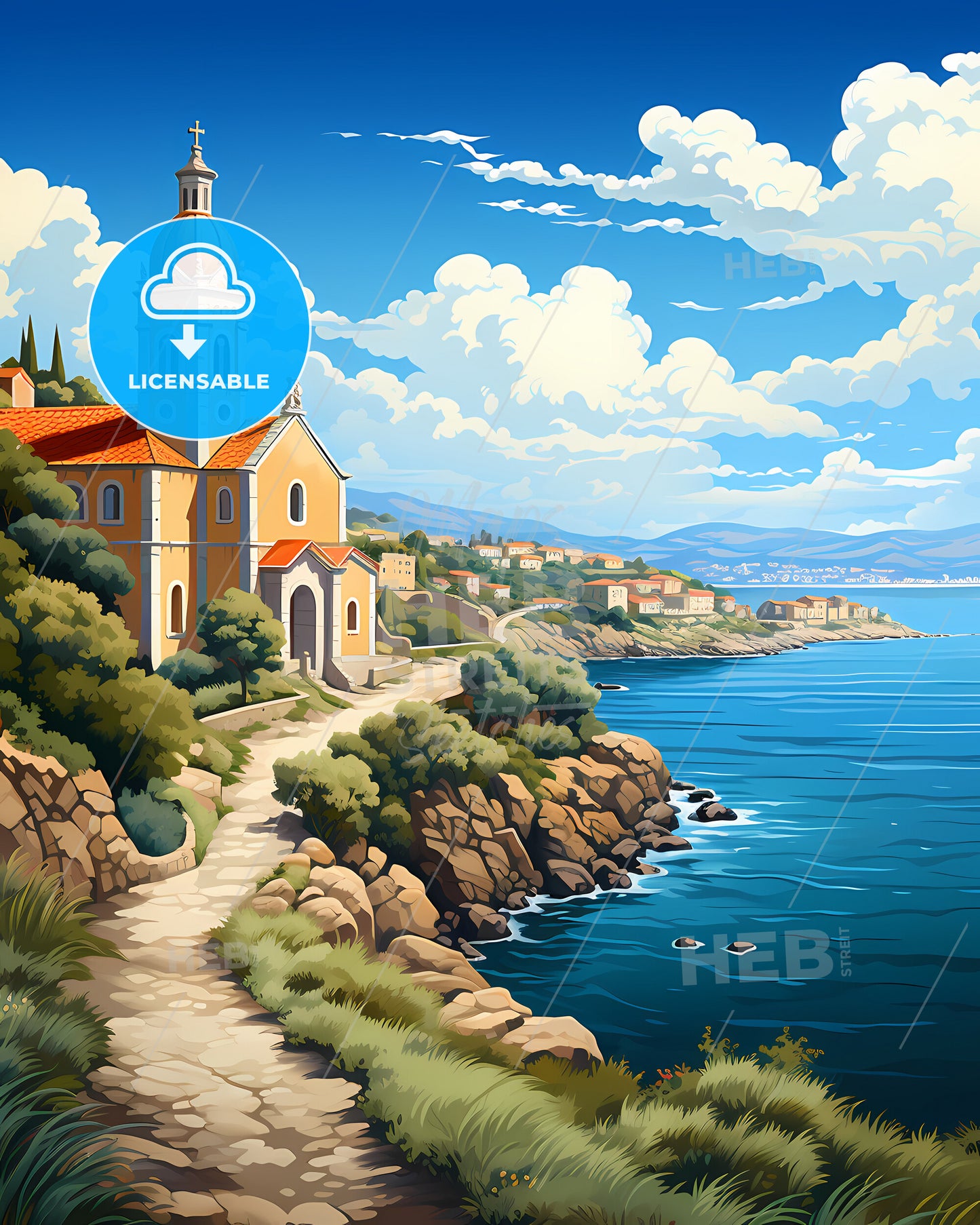 Ermesinde, Portugal, a building on a hill next to a body of water