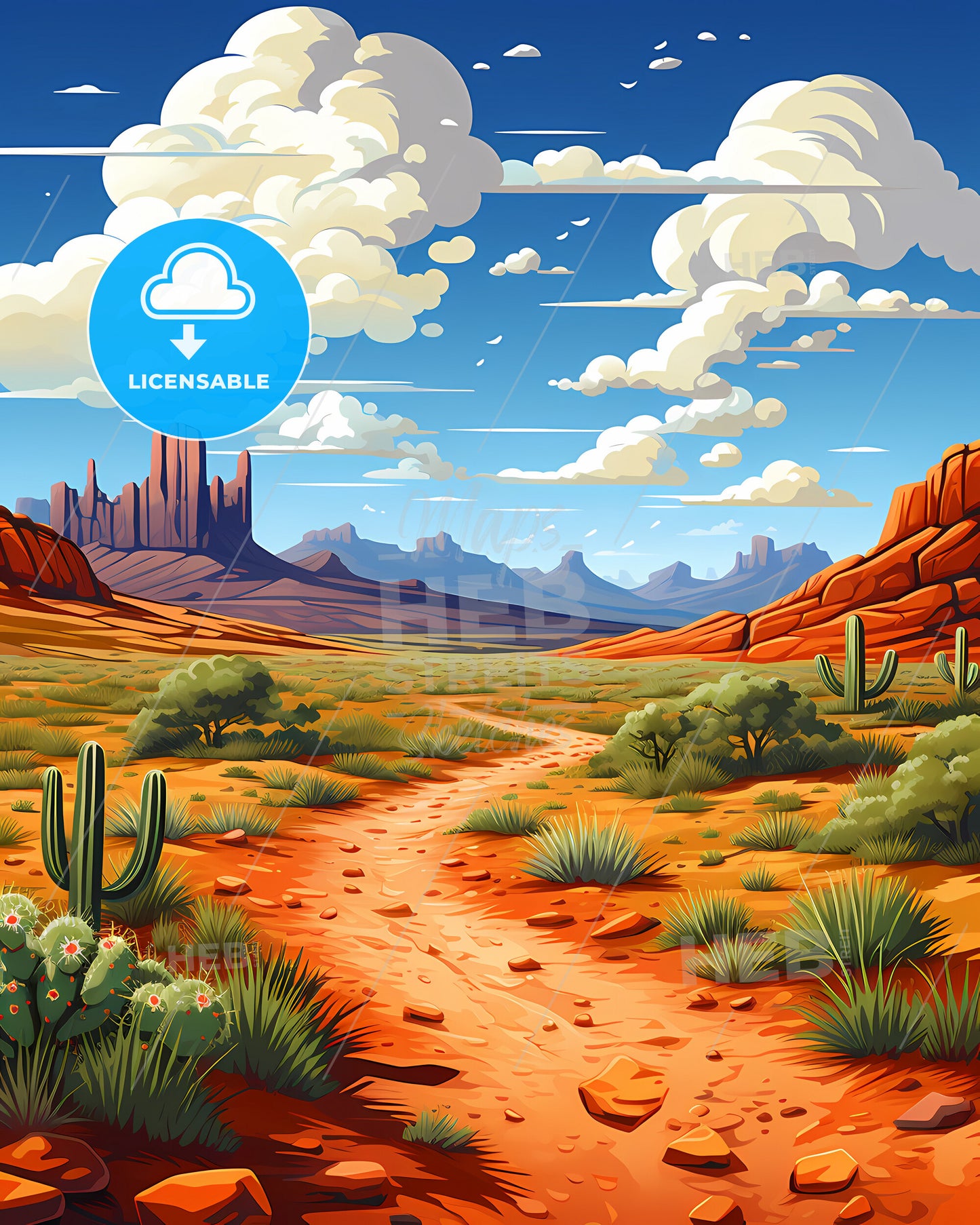 Indio, California, a dirt road through a desert