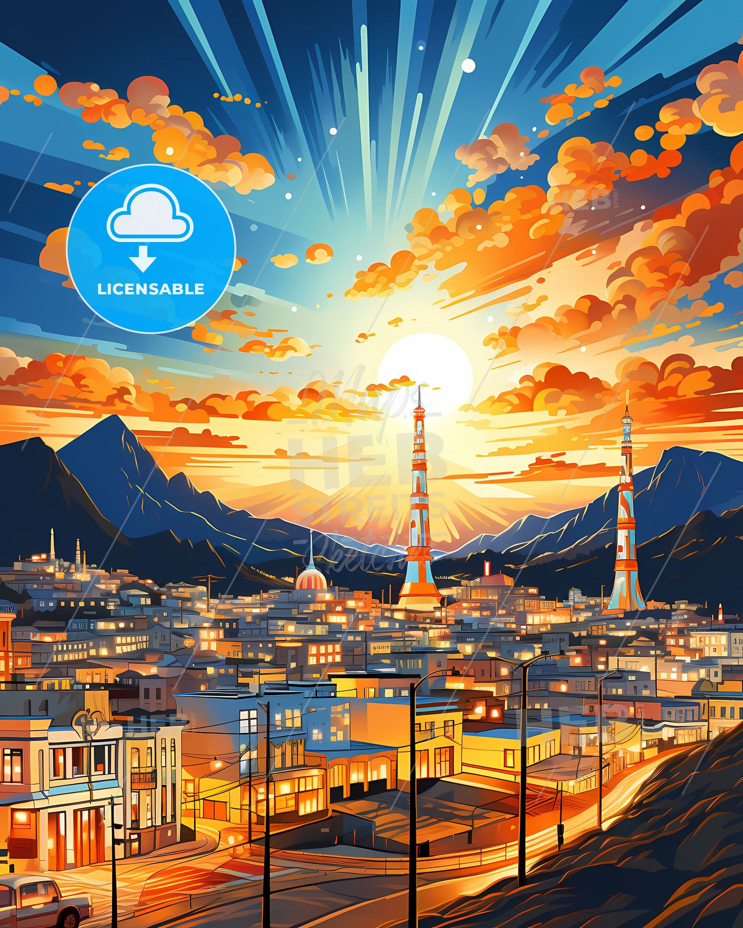 Temirtau, Kazakhstan, a city with mountains and sun