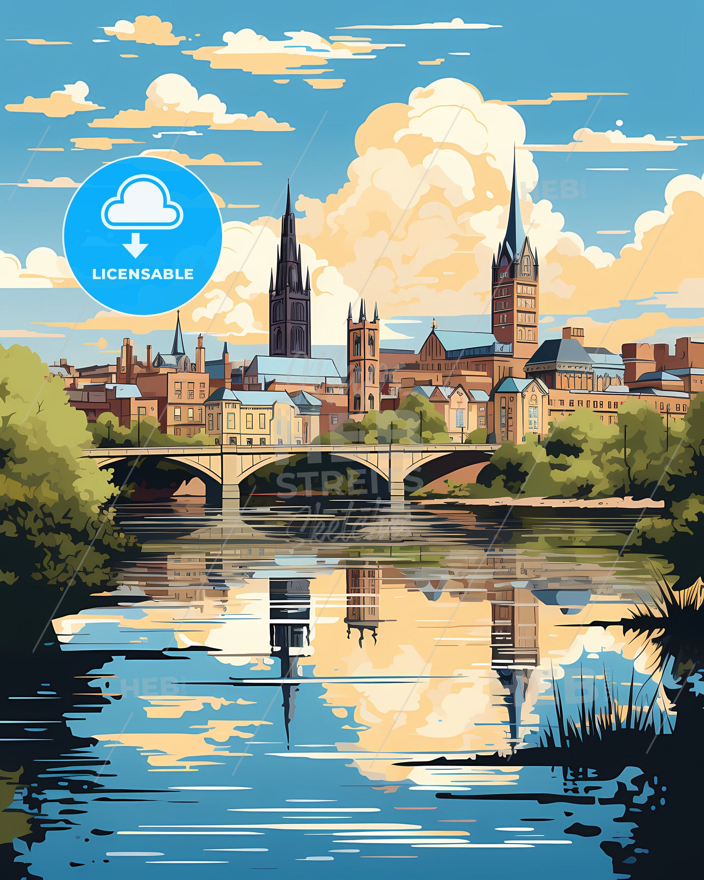 Limerick, County Limerick & County Clare, a bridge over a river with a city in the background