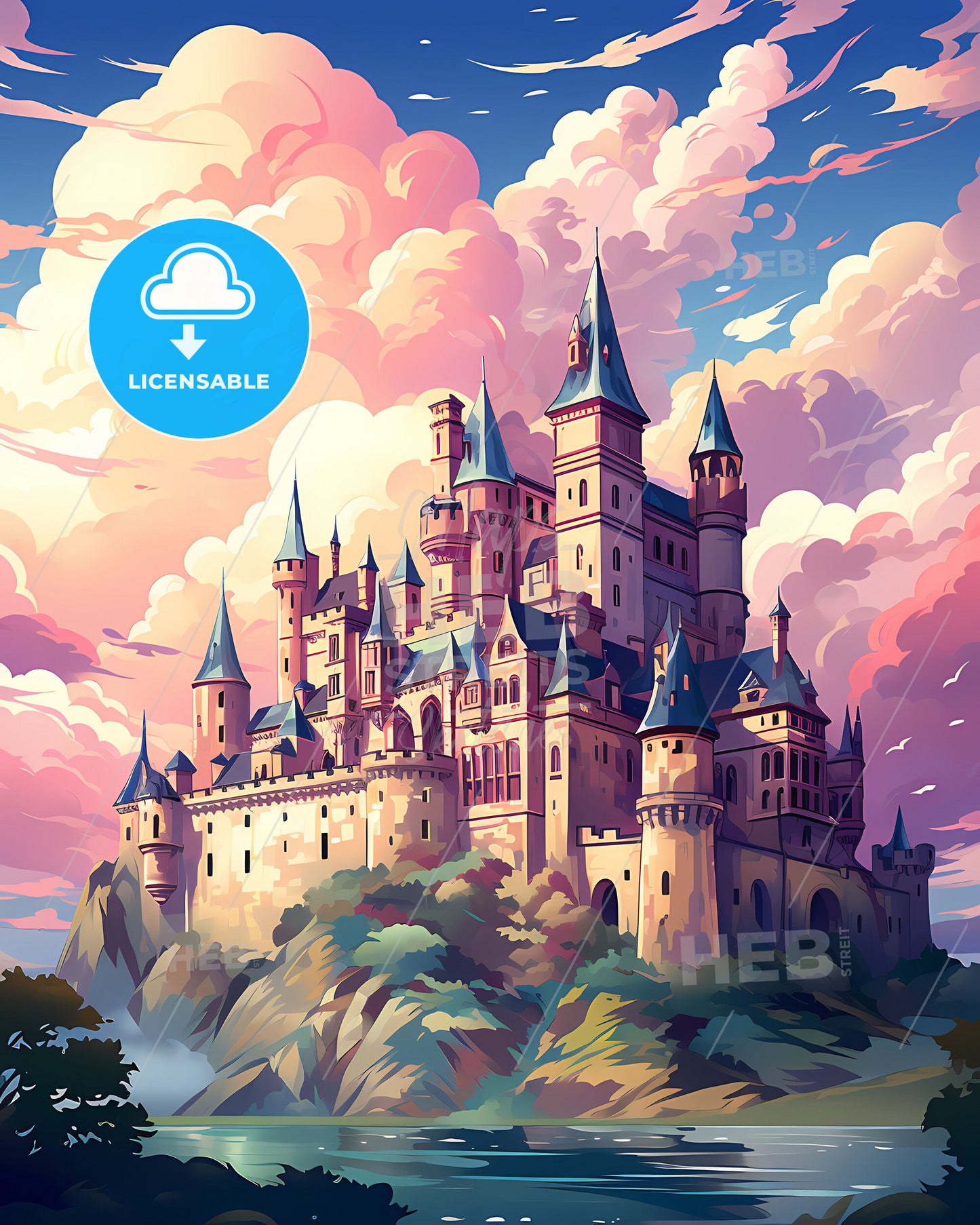 Wilmington, Delaware, a castle on a hill with clouds in the sky