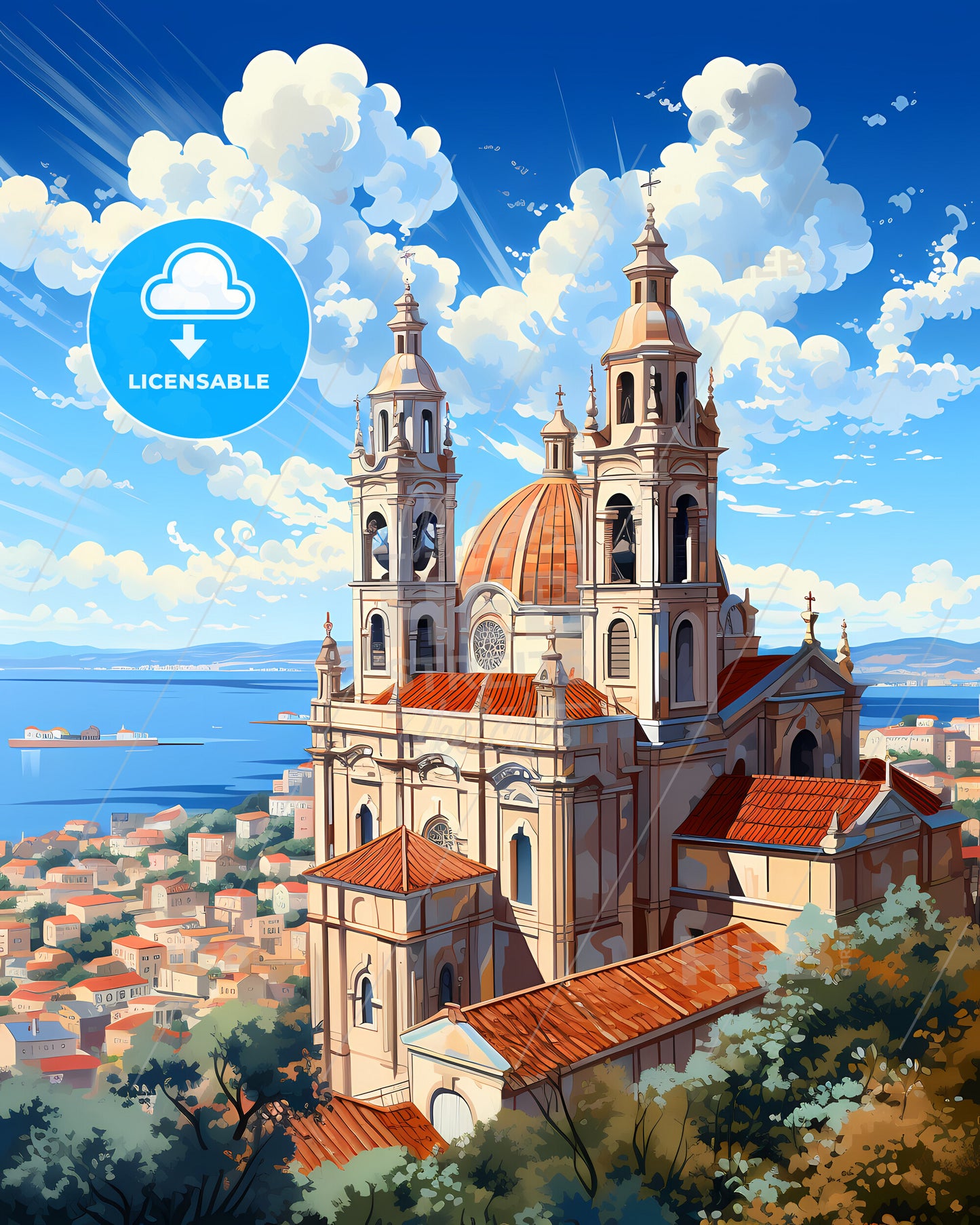 Agualva-Cacem, Portugal, ISKCON Temple Delhi with a dome and towers