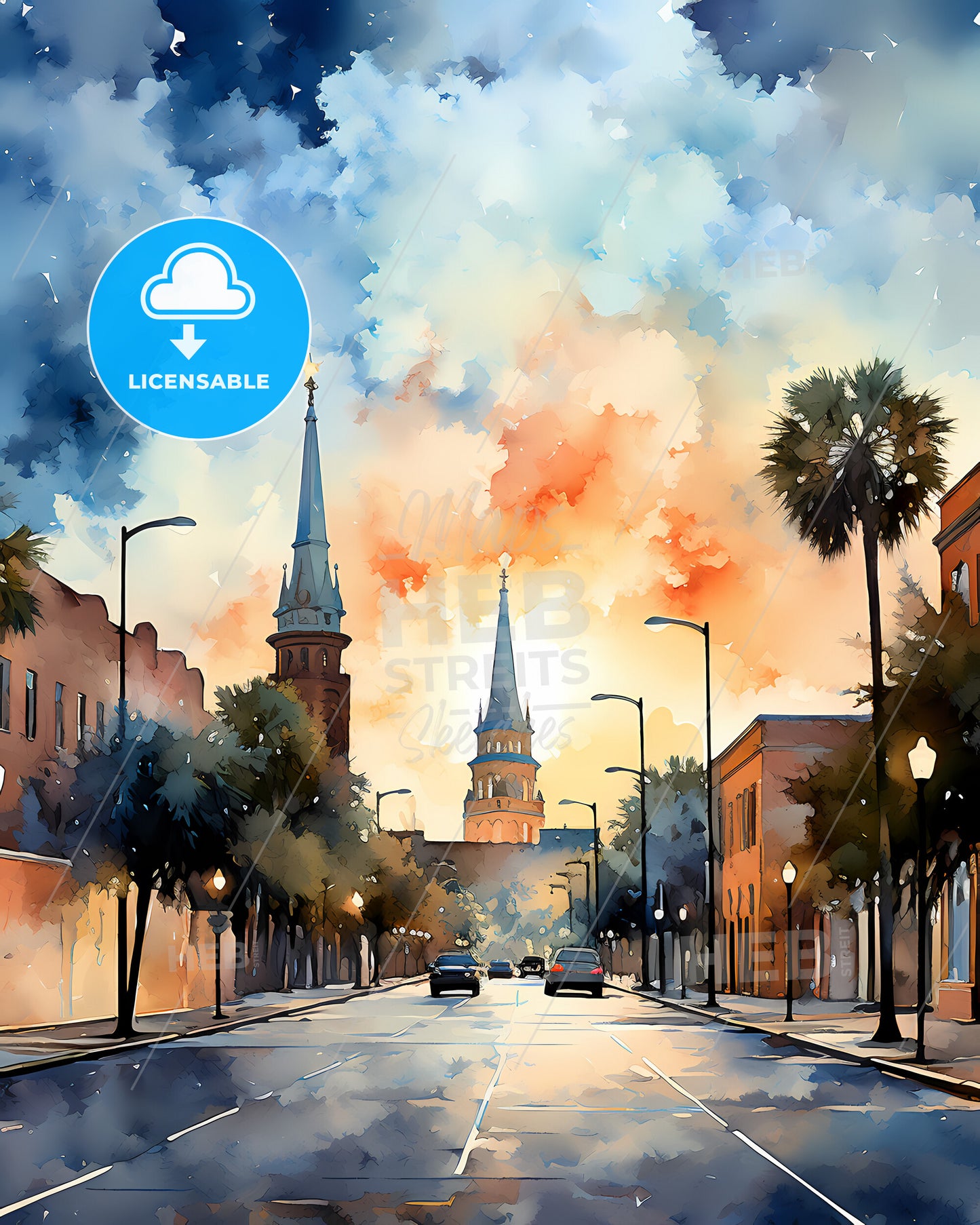 Dothan, Alabama, a street with cars and trees on it