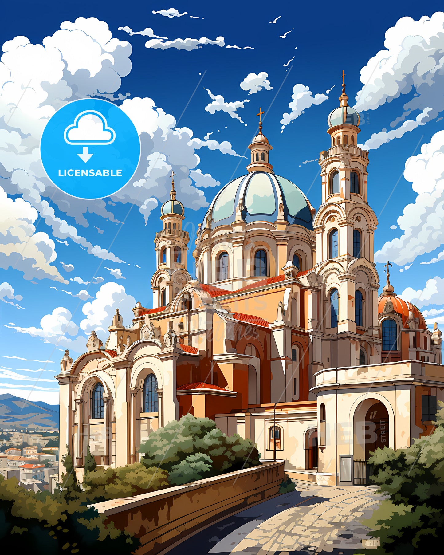 Odivelas, Portugal, a building with a dome and a blue sky