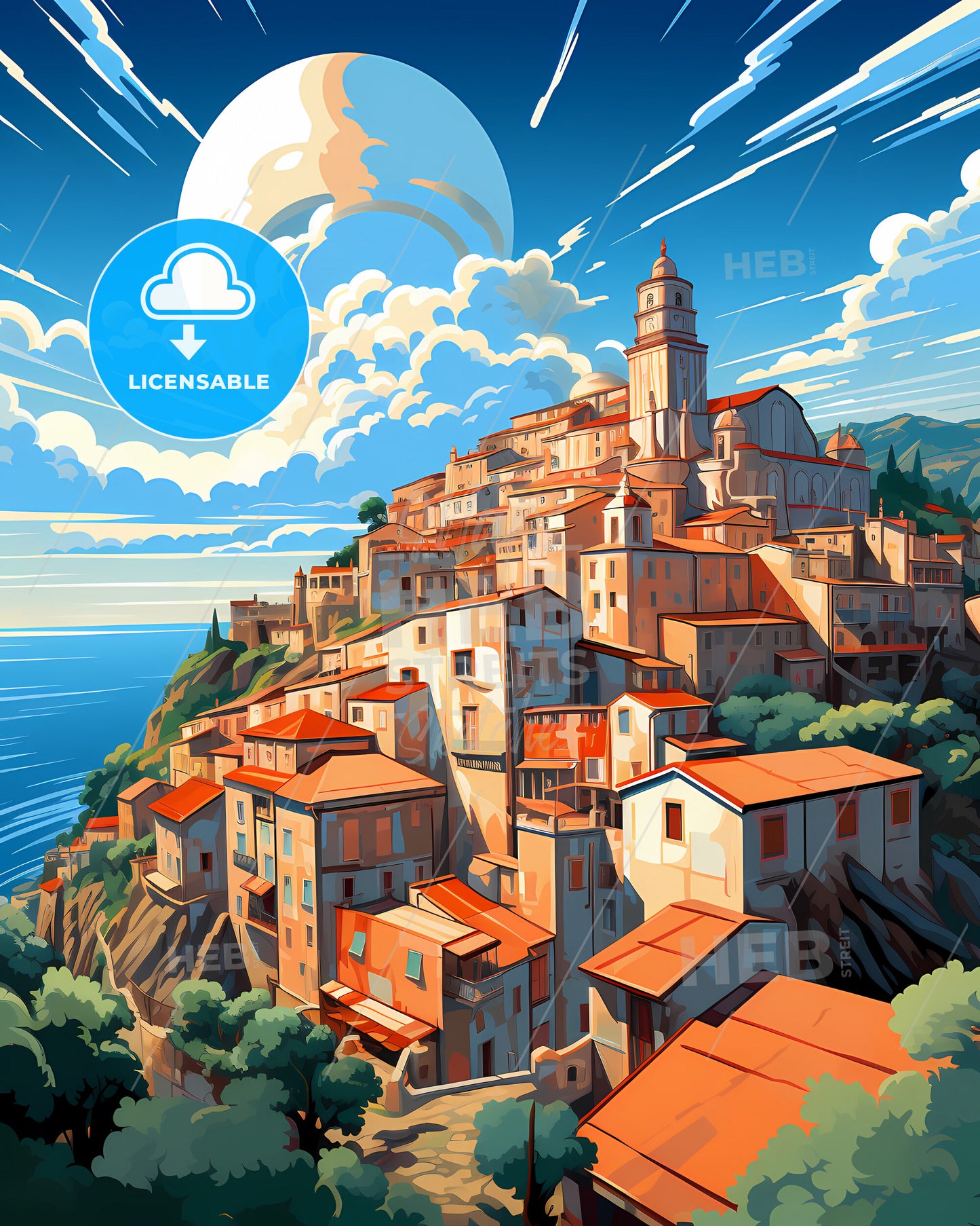 Catanzaro, Italy, a lively and colourful cityscape