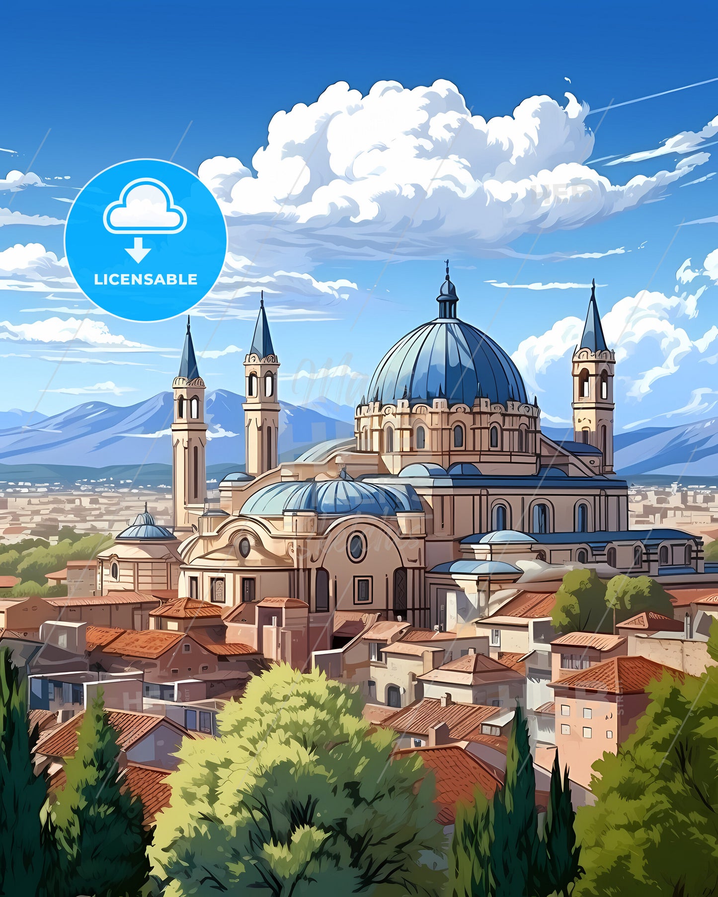 Latina, Spain, a building with a dome and towers