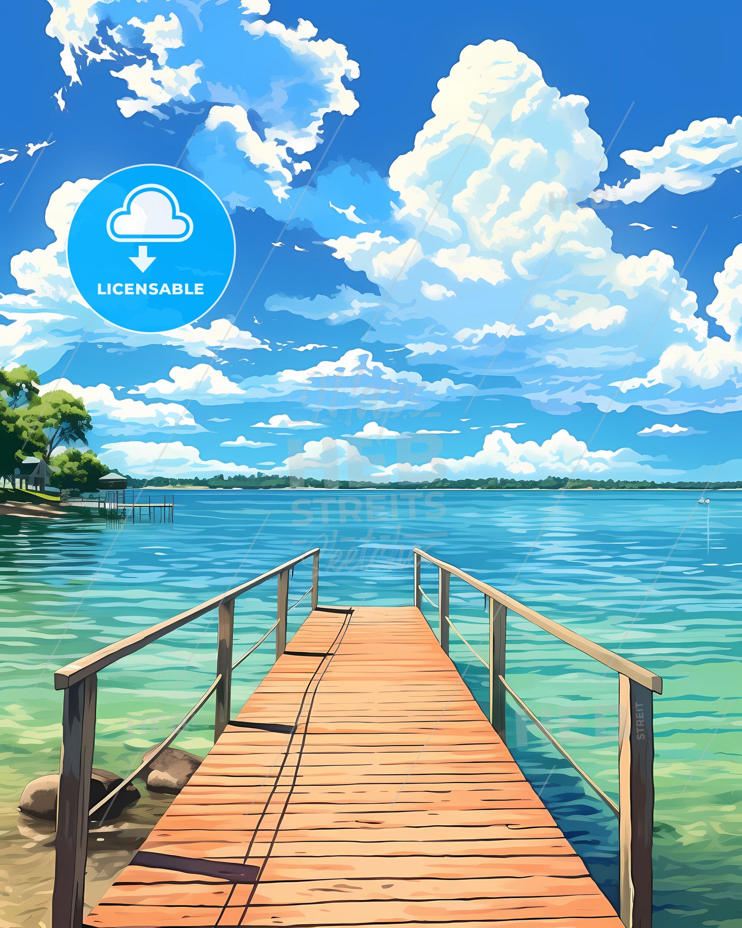 Zuidplas, Netherlands, a wooden dock on a body of water