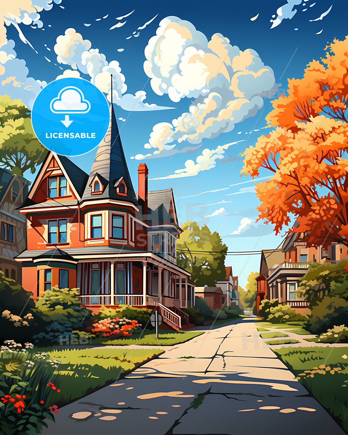 East Orange, New Jersey, a street with houses and trees