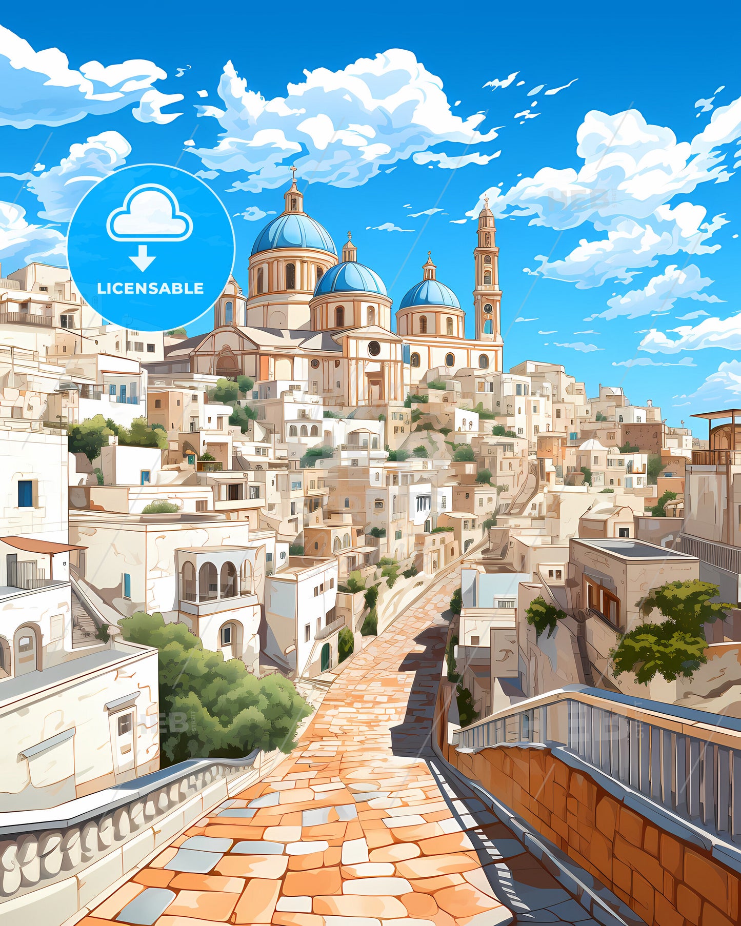 San Severo, Italy, a stone path leading to a city