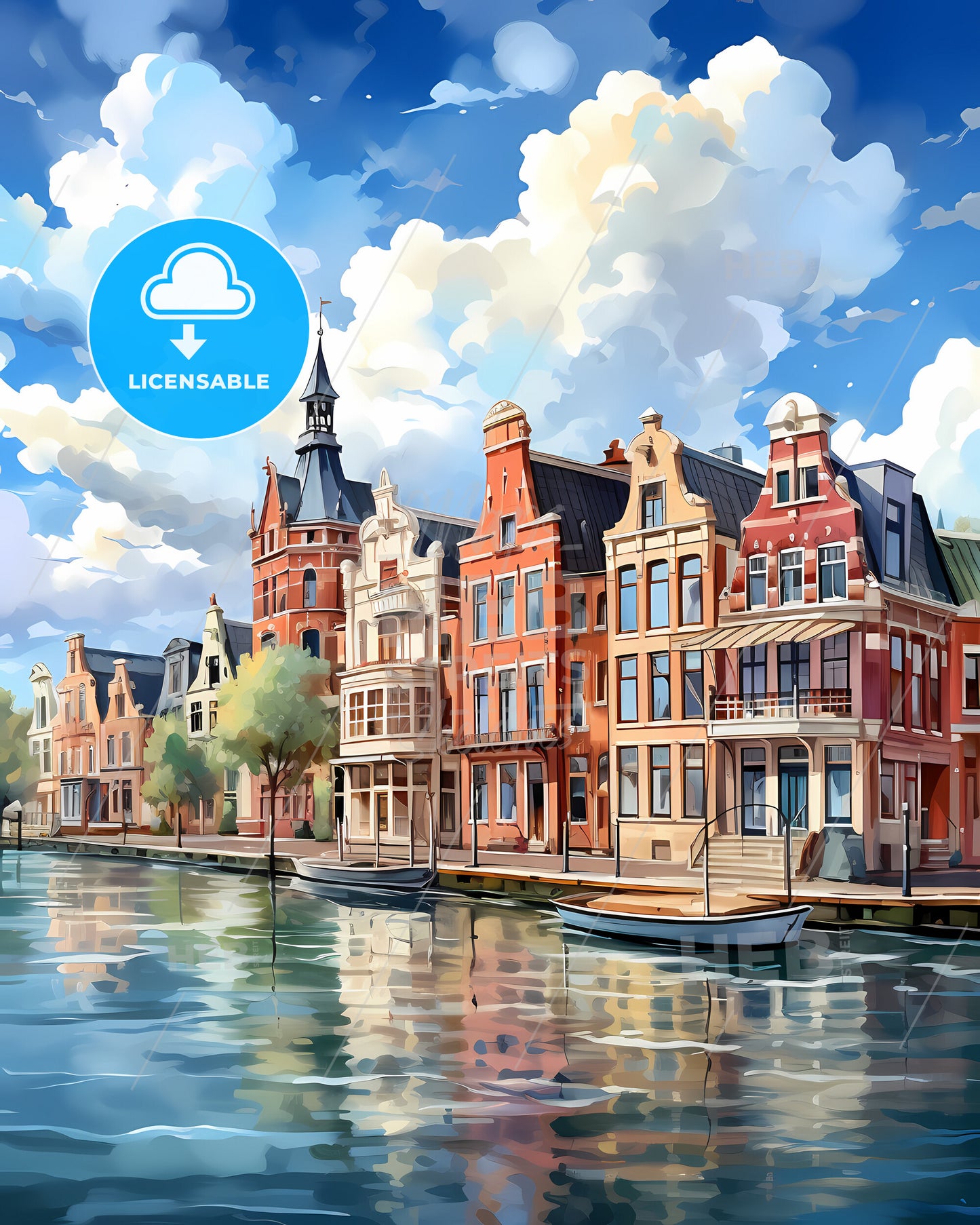 Alphen Aan Den Rijn, Netherlands, a row of buildings next to a body of water