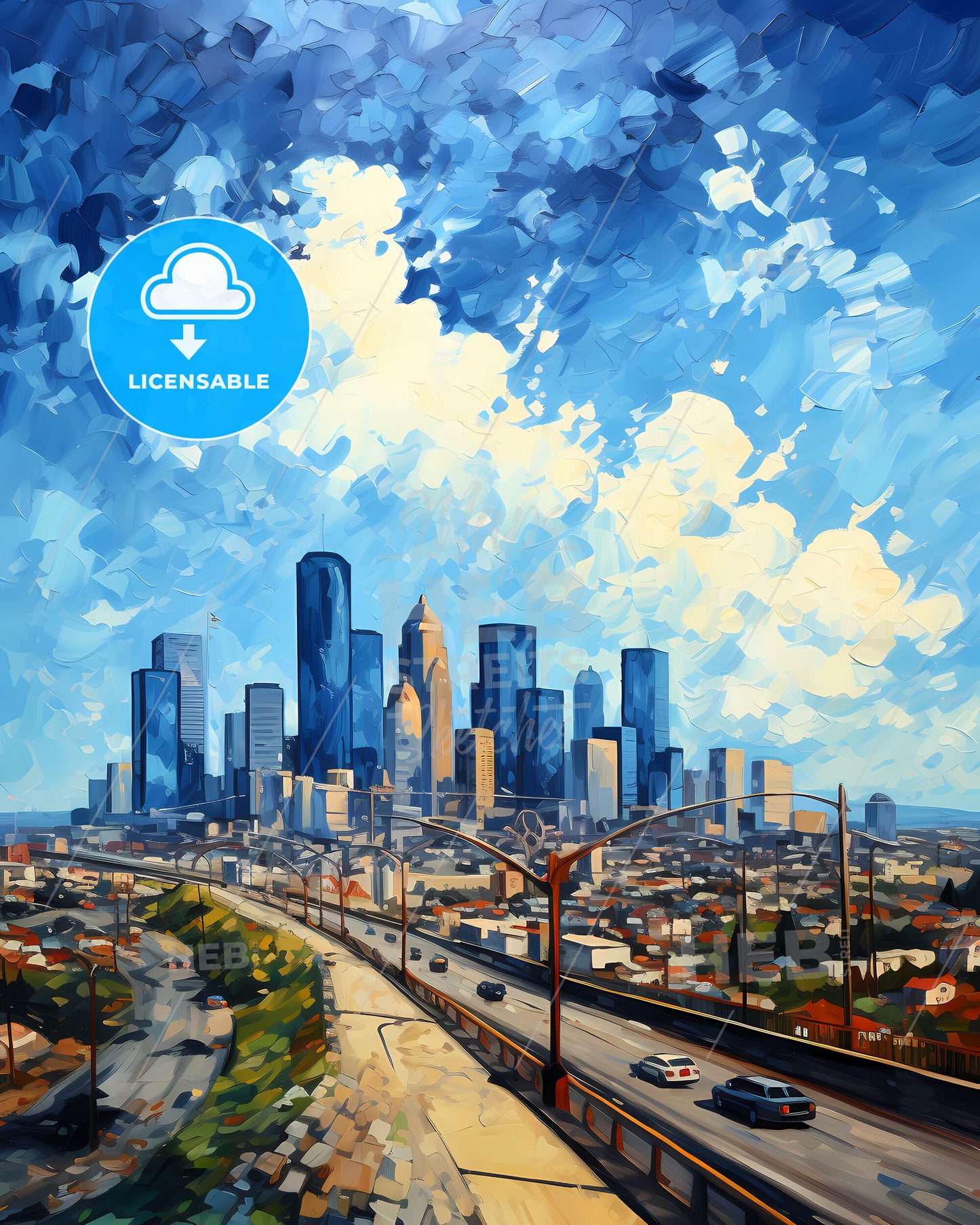 South Gate, California, a cityscape with a highway and buildings