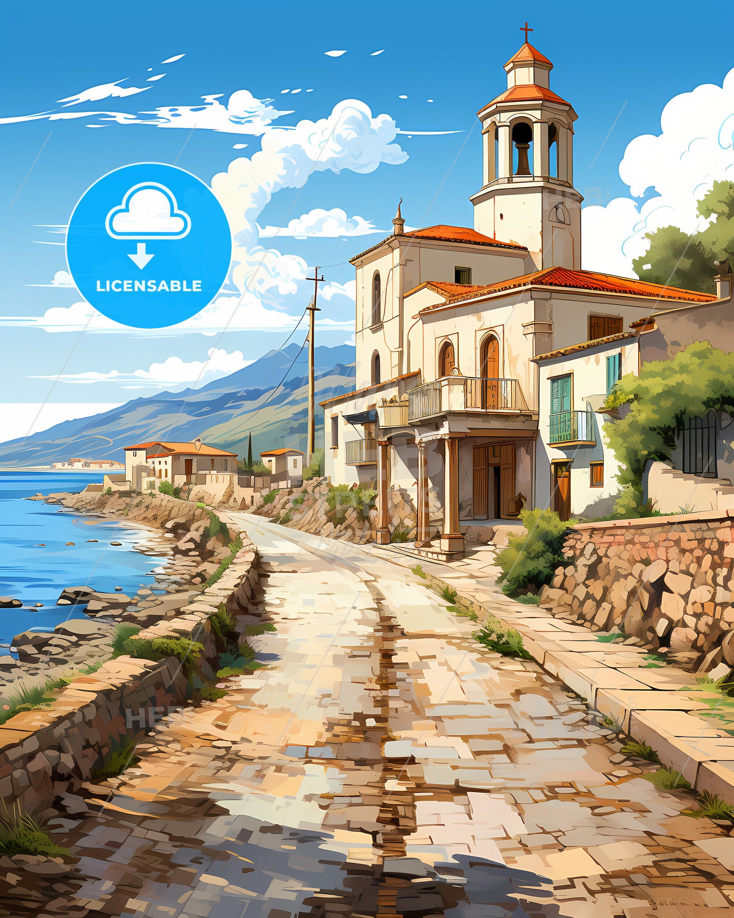 Bagheria, Italy, a road leading to a building