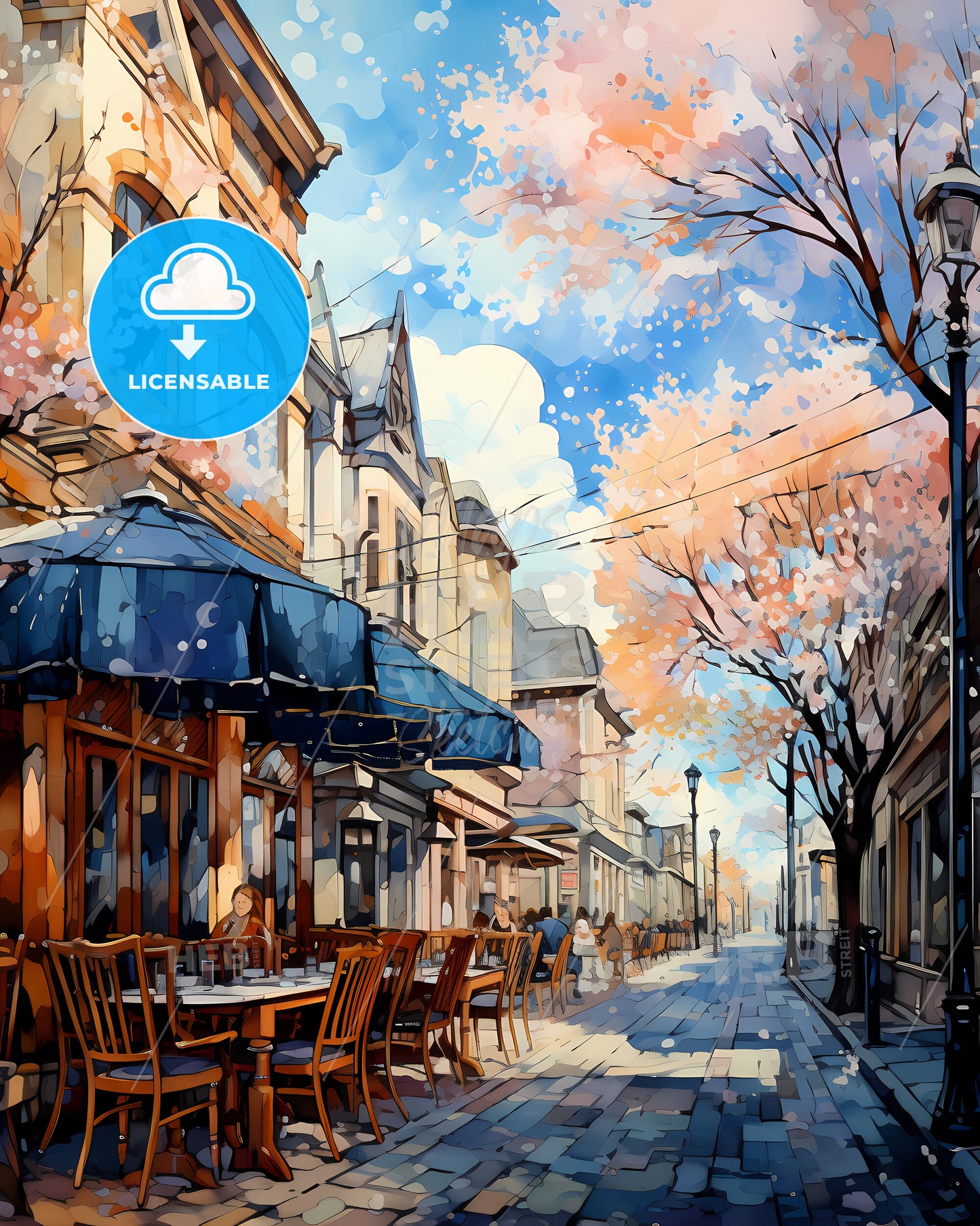 Cicero, Illinois, a street with tables and chairs on it