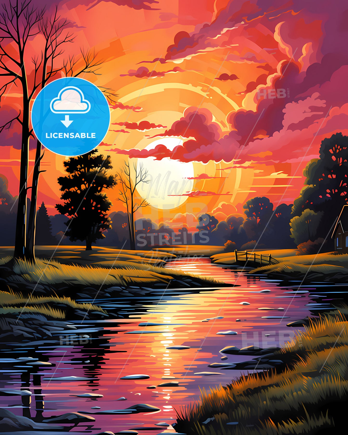 Alphen Aan Den Rijn, Netherlands, a river running through a forest with a house and trees