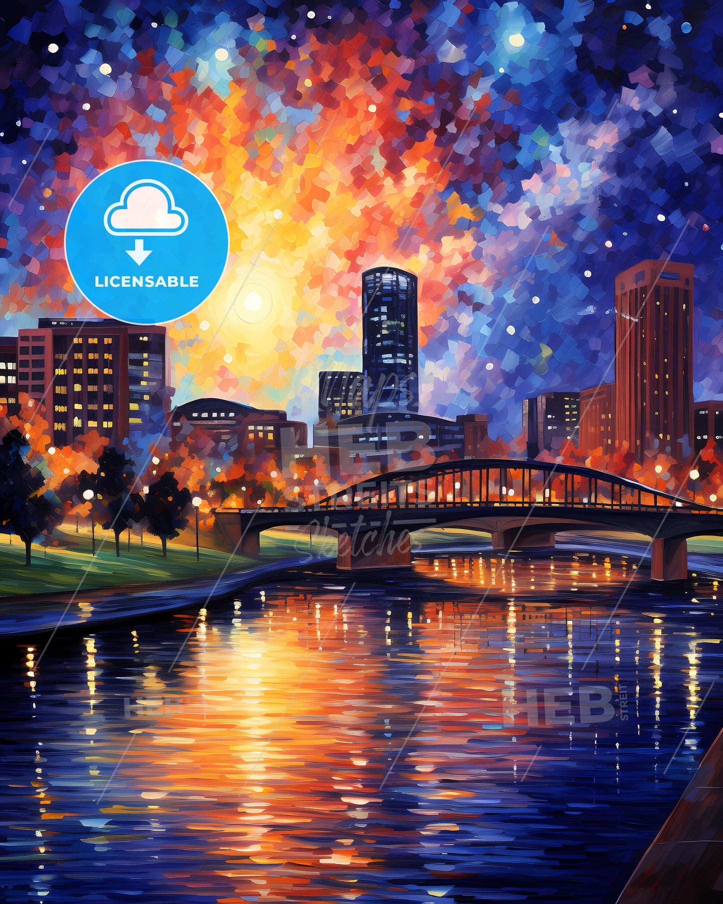 Bossier City, Louisiana, a bridge over a river with a city in the background