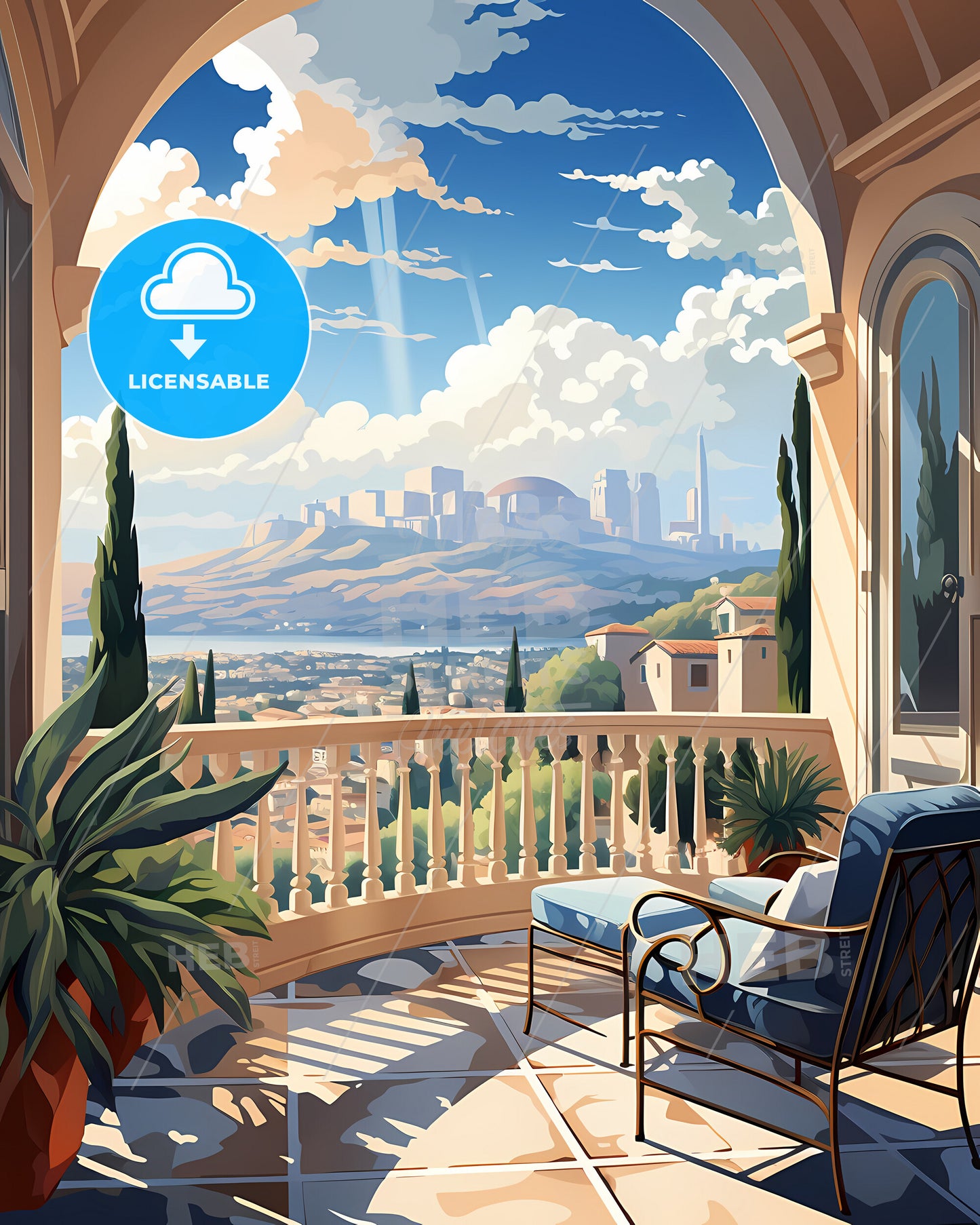 Ankara, Turkey, a balcony with a view of a city and mountains