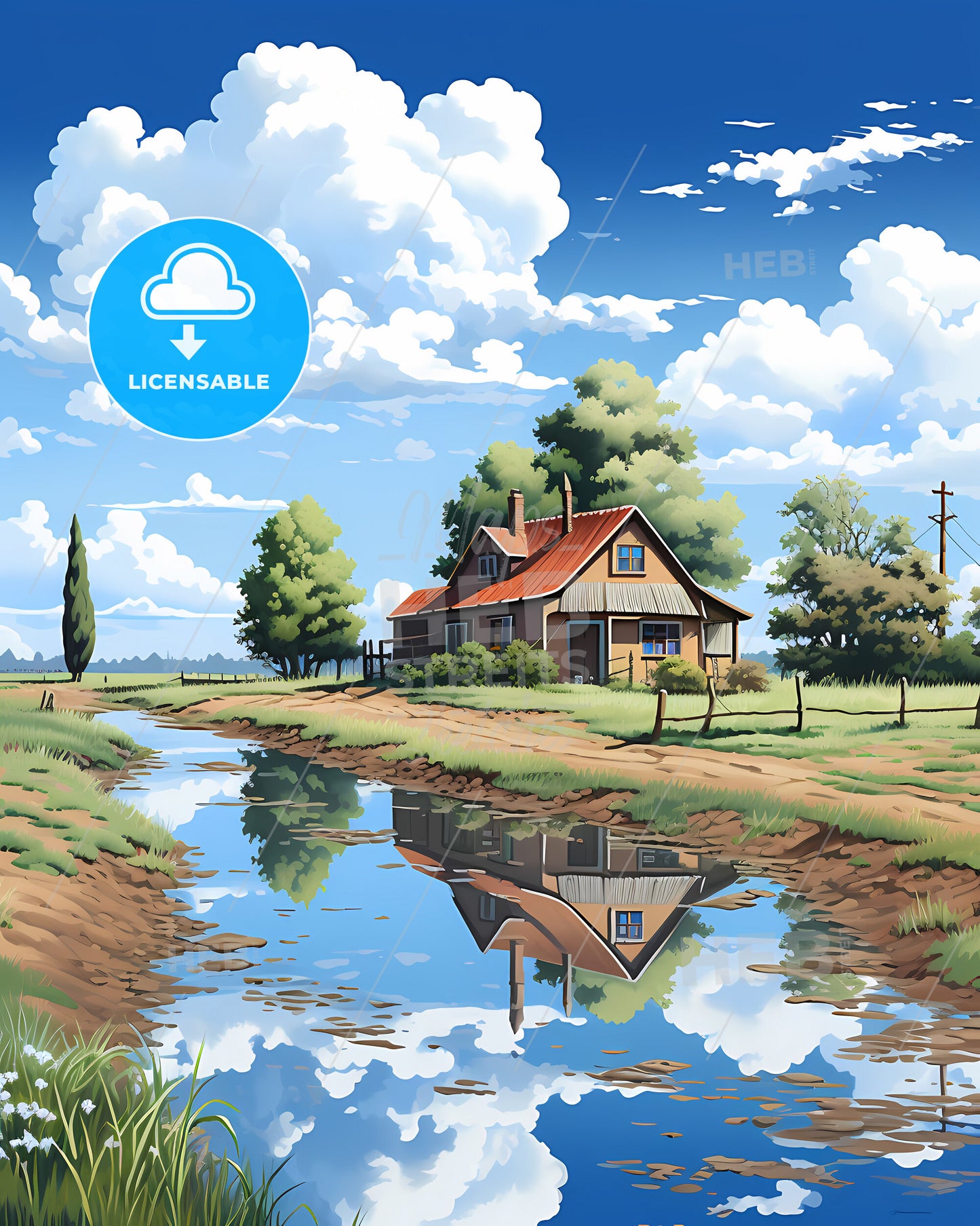 Horst Aan De Maas, Netherlands, a house near a stream