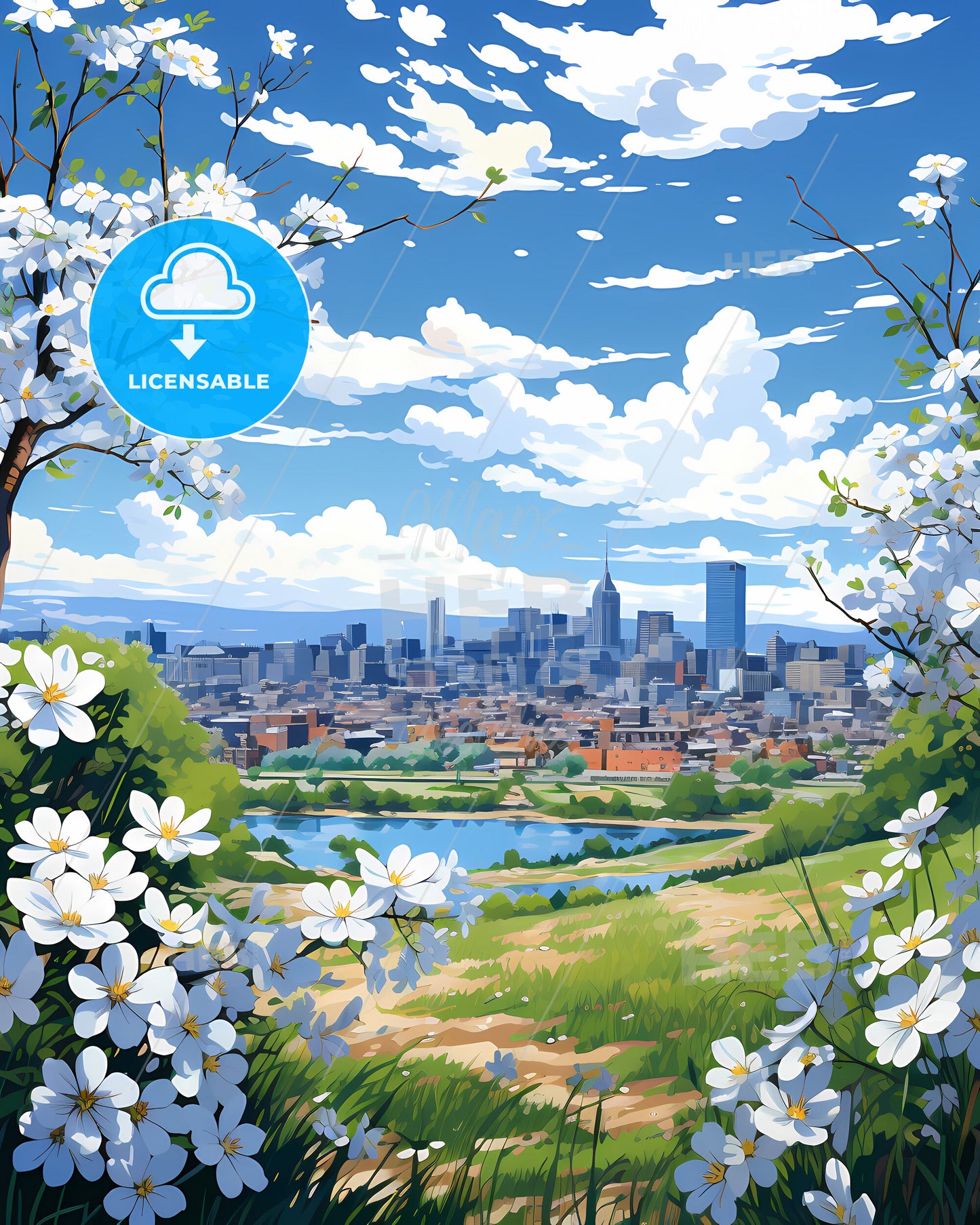 Centennial, Colorado, a view of a city from a hill