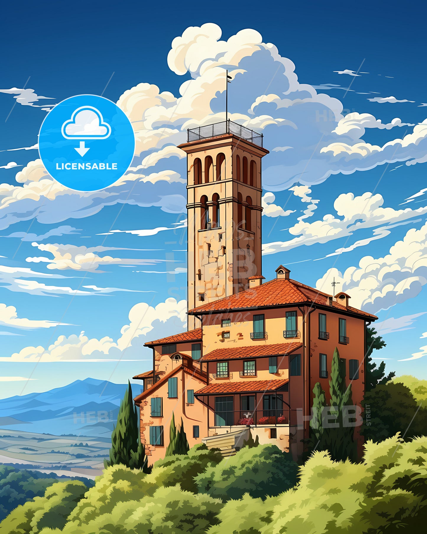 Arezzo, Italy, a building with a tower