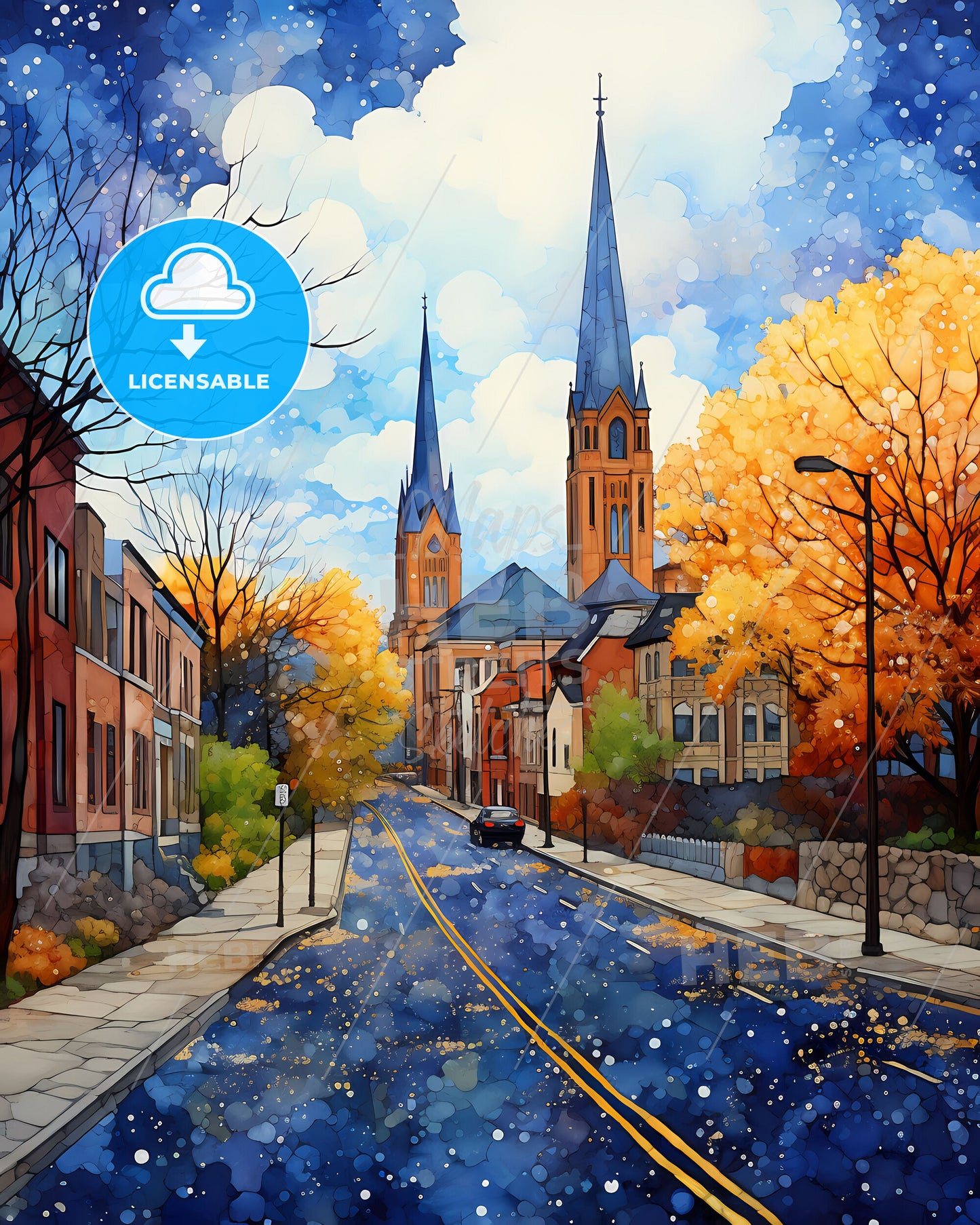 Waukesha, Wisconsin, a street with a car on it