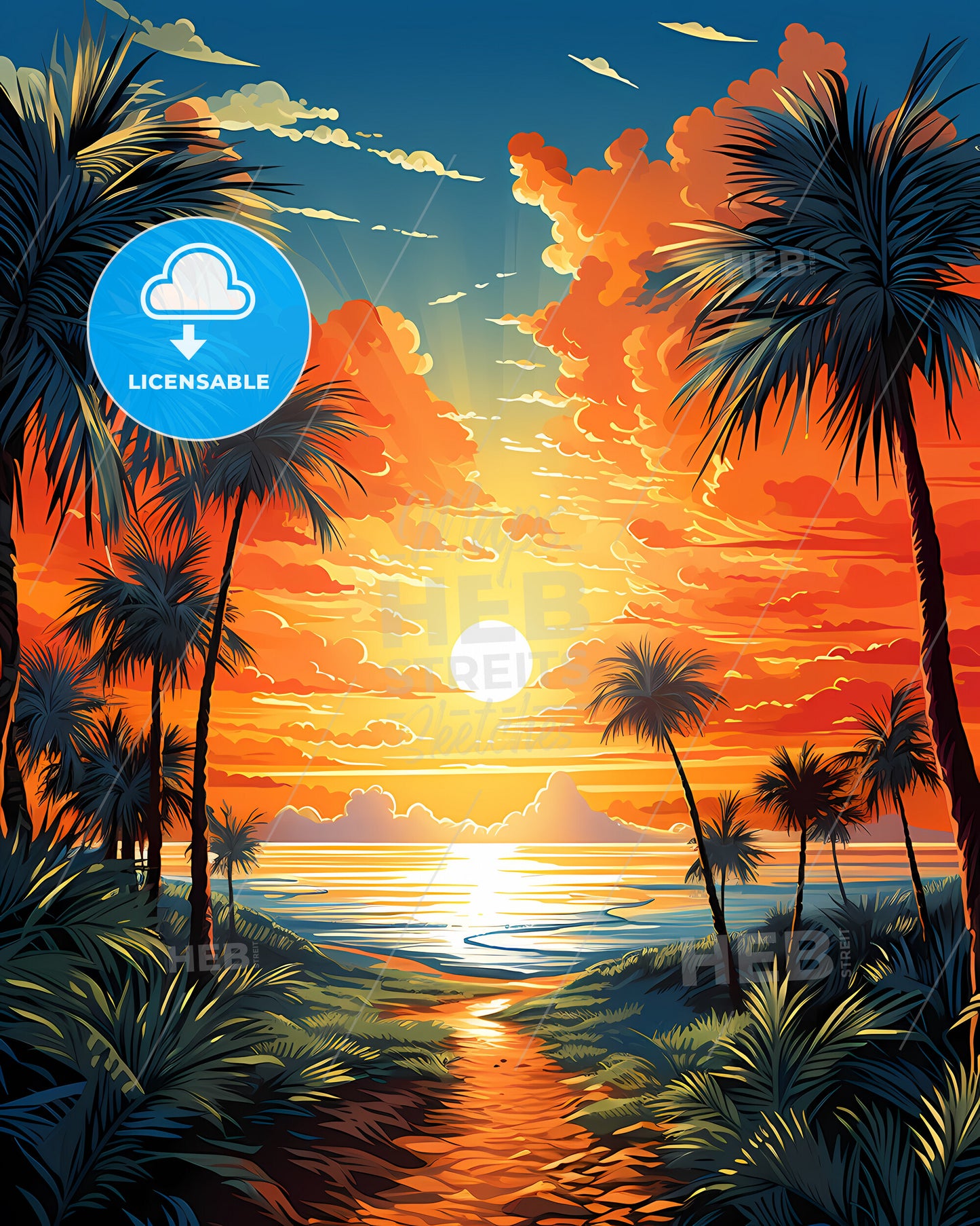 Fort Myers, Florida, a sunset over a beach